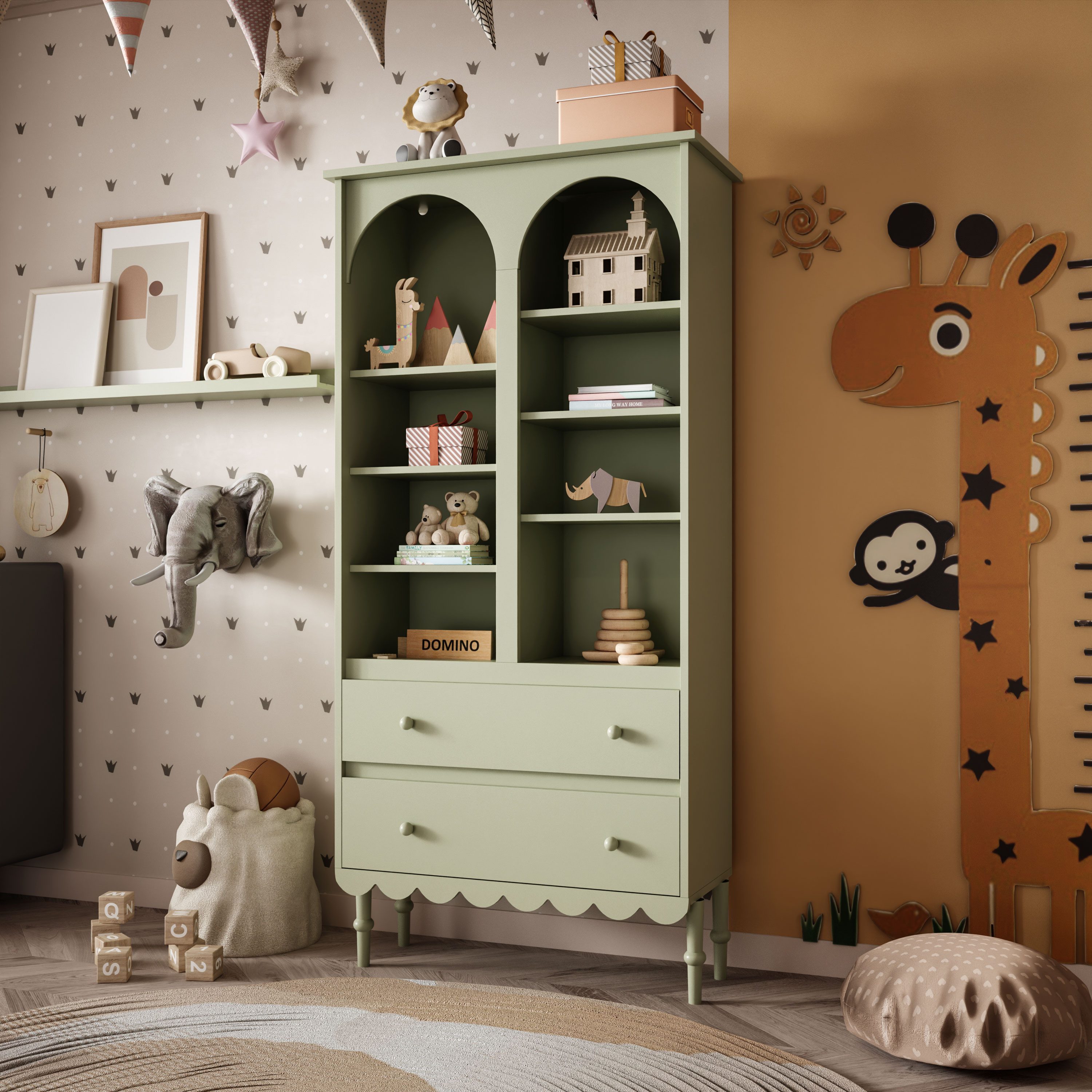 Lookway Kinderregal BABUSHKA Hoher Kinderregal mit Schubladen, Breite: 84 cm