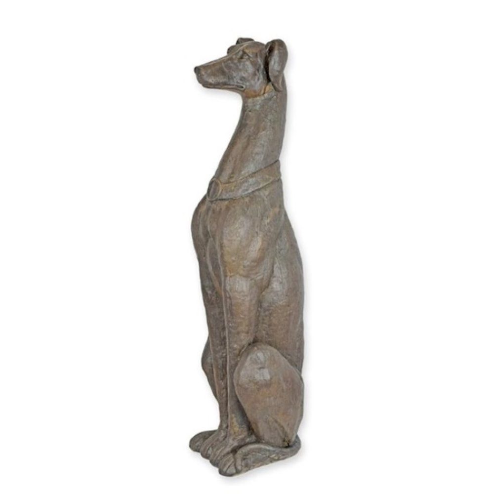 Dekofigur Windhund Hund sitzend Kunstharz 77cm günstig online kaufen