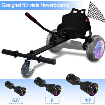 Clanmacy Balance Scooter Kart Hoverkart für Hoverboard Schwarz Sitzscooter Hoverseat