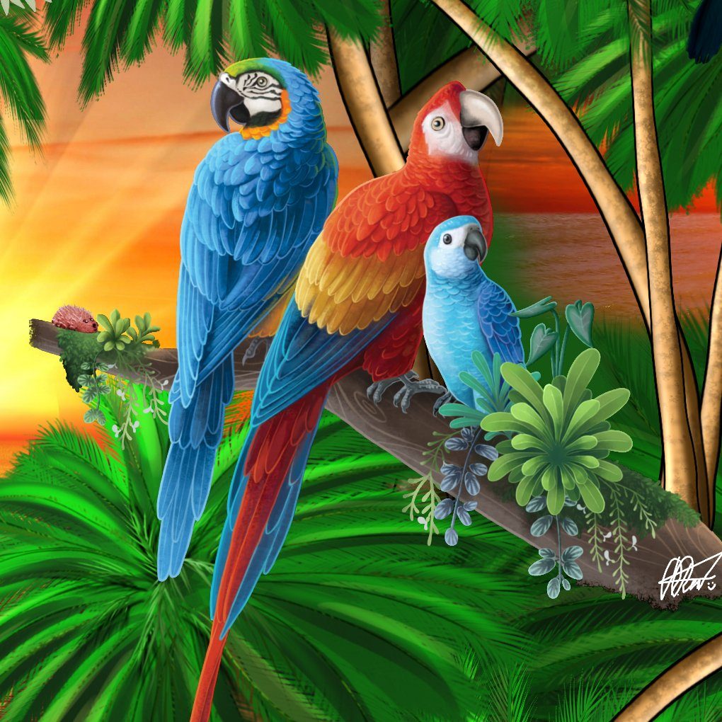 Hawaiihemdshop.de Hawaiihemd Hawaii Hemd Herren Baumwolle Kurzarm Hawaiihemd mit Papageien – Bild 5 von 5