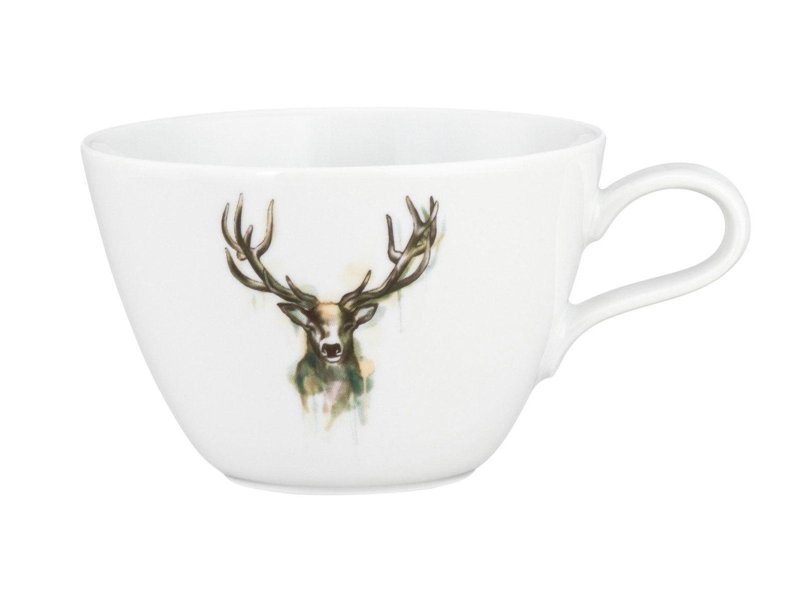 Seltmann Weiden Tasse Life Nature Hirsch Milchkaffeeobertasse 0,37l, Porzellan, Tasse Nature Hirsch Jagdmotiv