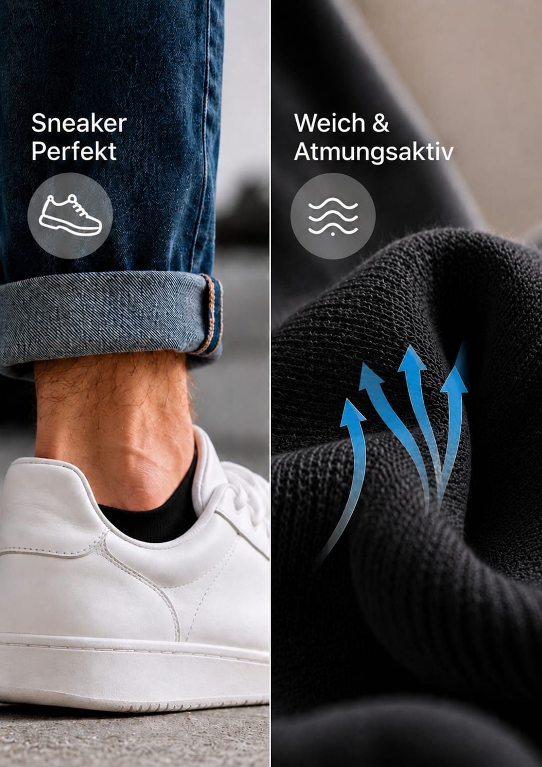 NERS Kurzsocken für Damen & Herren, Baumwolle, Komfortbund, atmungsaktiv (Spar-Set, 10-Paar) Sneakersocken mit verstärkter Ferse, ohne Gummidruck – Bild 4 von 5