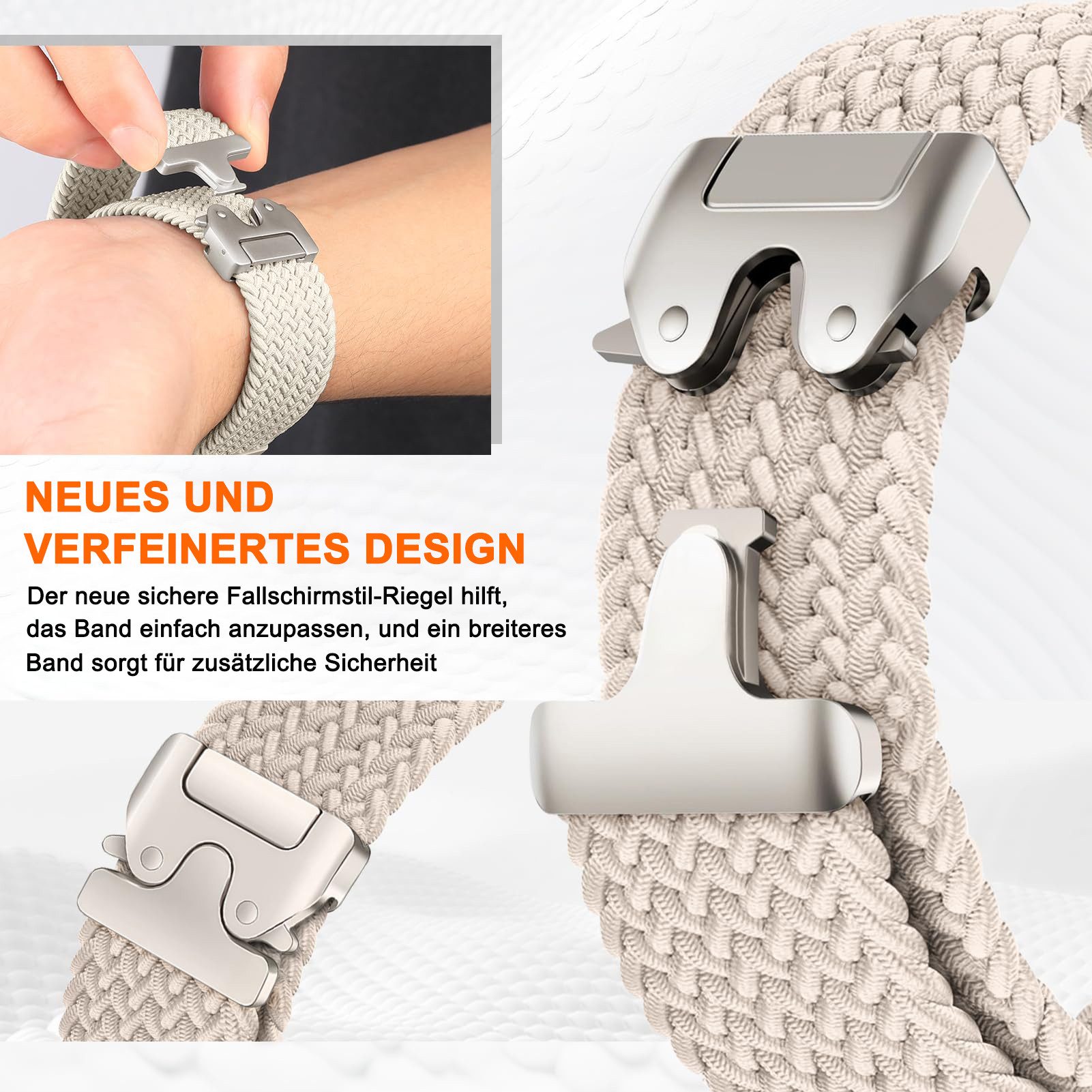 FOUORTUNATE-BEE Armband Smartwatch-Armband 20mm Uhrenarmband für Smartwatch (Ersatzband für Damen Herren (Nur Armband, keine Uhr), Armbänder 20mm Kompatibel mit – Bild 2 von 5
