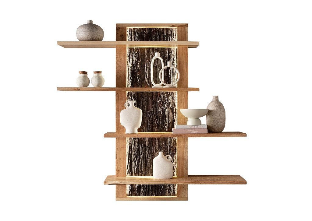 Main Möbel Hängeregal 134x132cm "Trondheim" Akazie massiv