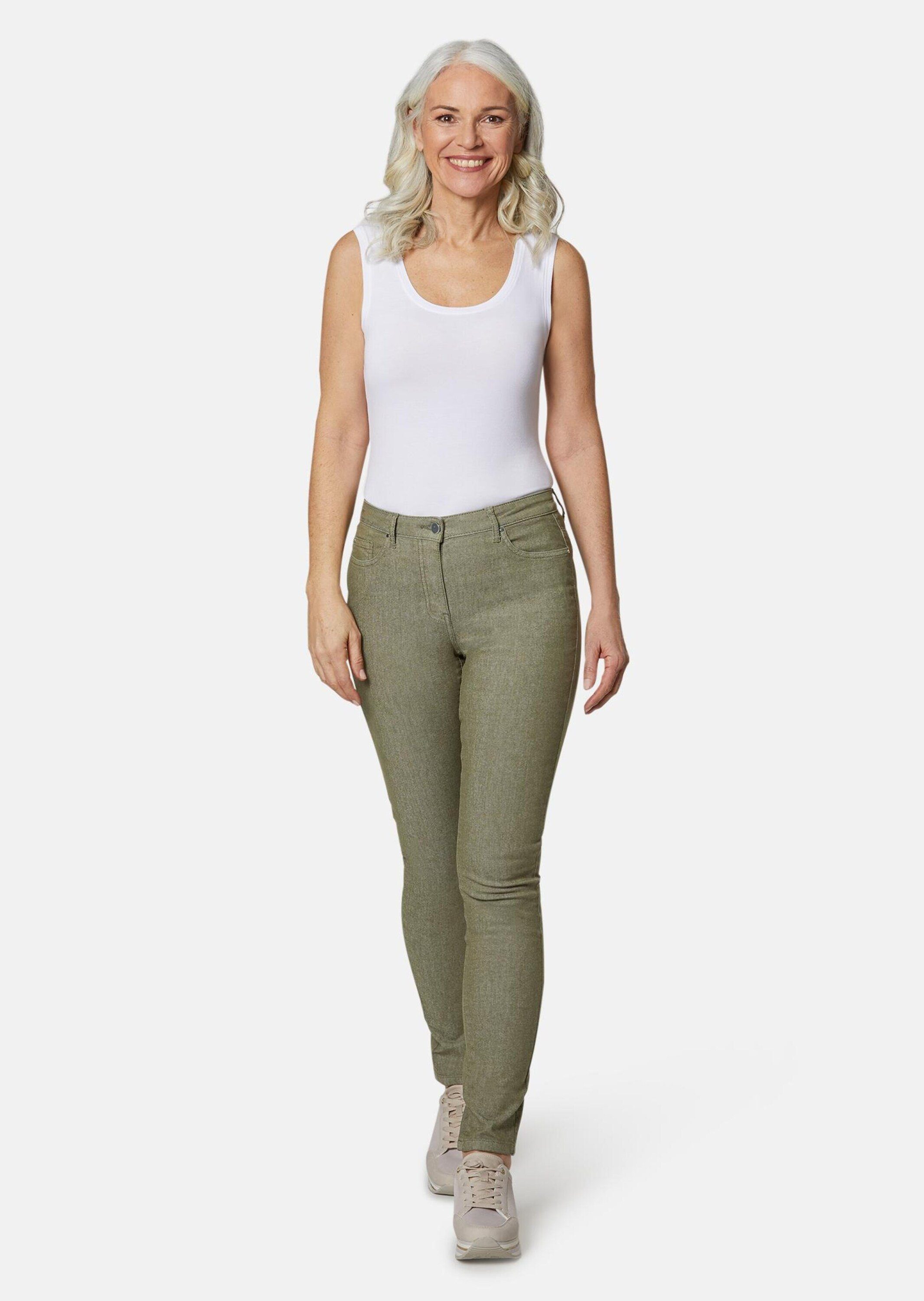 GOLDNER Bequeme Джинси Lange Freizeithose BELLA mit Formbund Slim Fit Stretch-Jeans mit hohem Komfort, Formbund