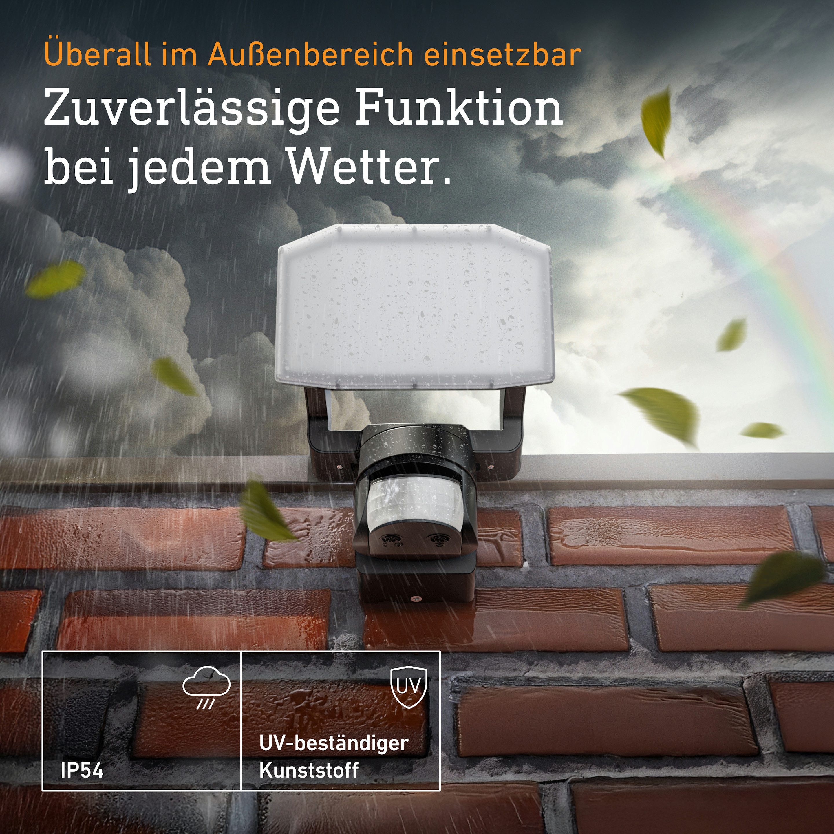 steinel LED Wandstrahler XLED Protect, ohne Bewegungsmelder, LED fest integriert, Warmweiß, LED Panel schwenkbar, 13.6 W, IP54