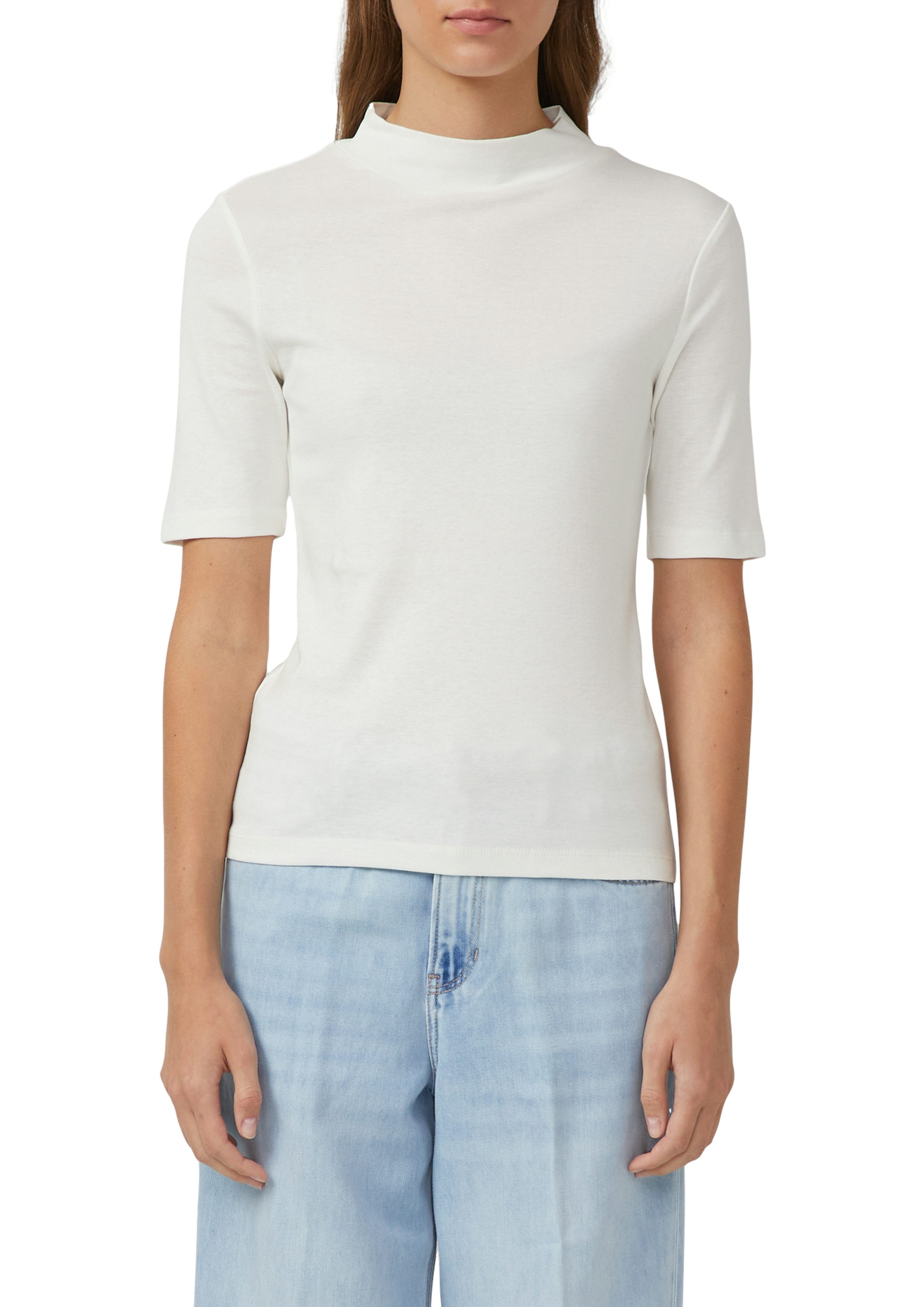 s.Oliver T-Shirt Sommershirt mit Stehkragen und in Ripp-Optik günstig online kaufen