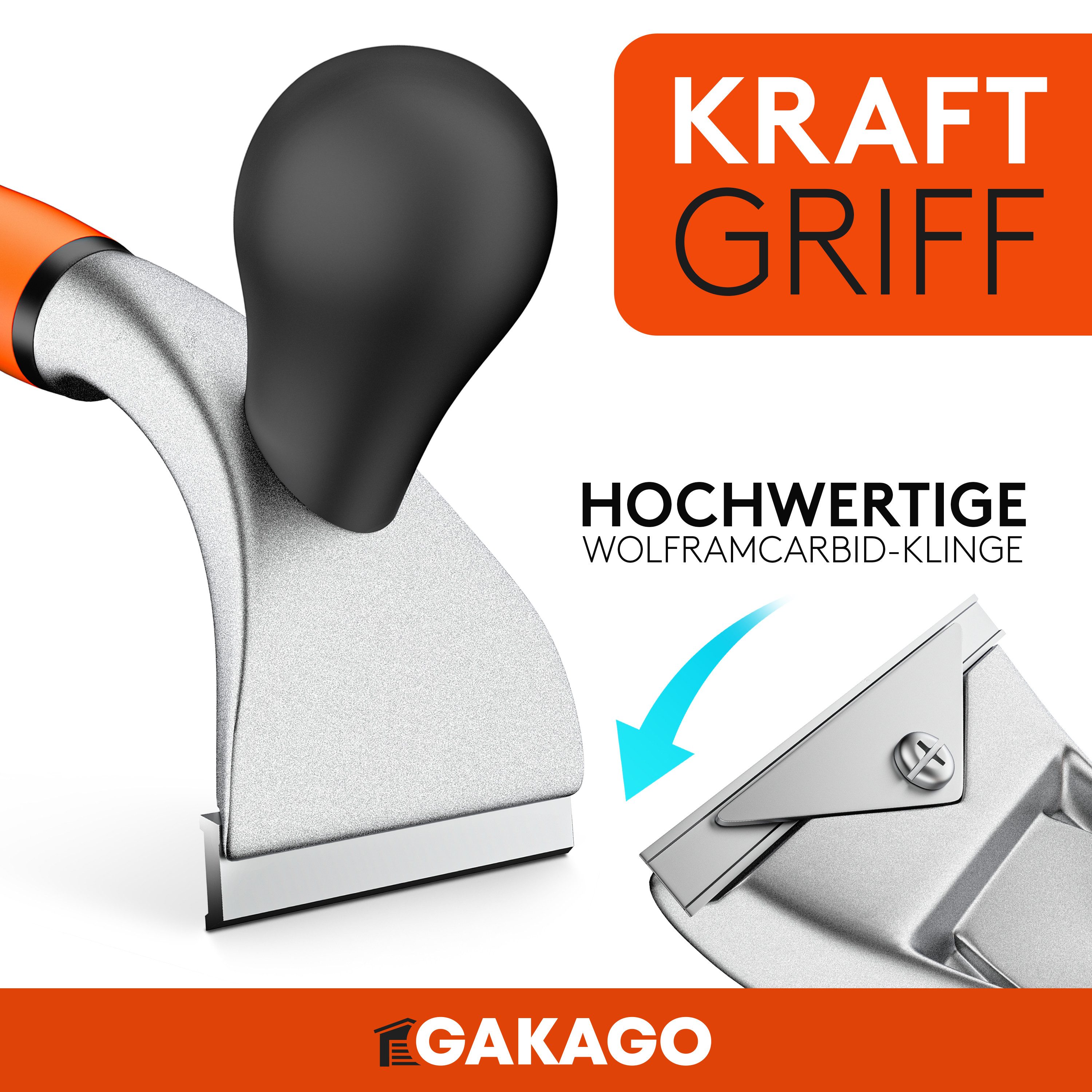 Gakago Universalschaber - Kraft-Schaber - 65mm Ziehklinge aus Wolframcarbid - für Holz, Metall, Beton oder Stein