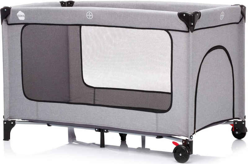 Fillikid Baby-Reisebett Standard grau melange, Inklusive Transporttasche