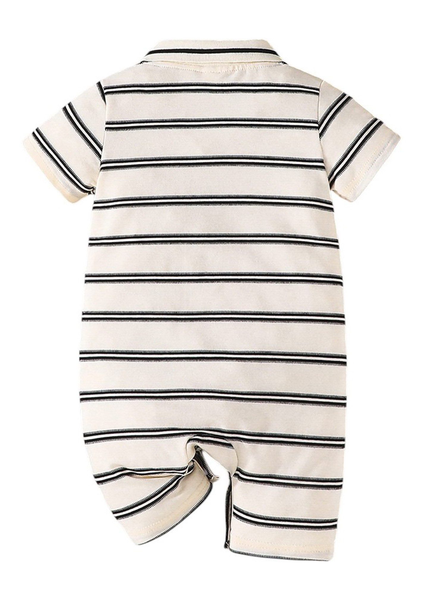 Lapastyle Strampler Sommer gestreifter Body für Babys (Jungen Mädchen) mit Bärenaufnähern (1-tlg) Lässige Jumpsuits, Pyjamas, Loungewear