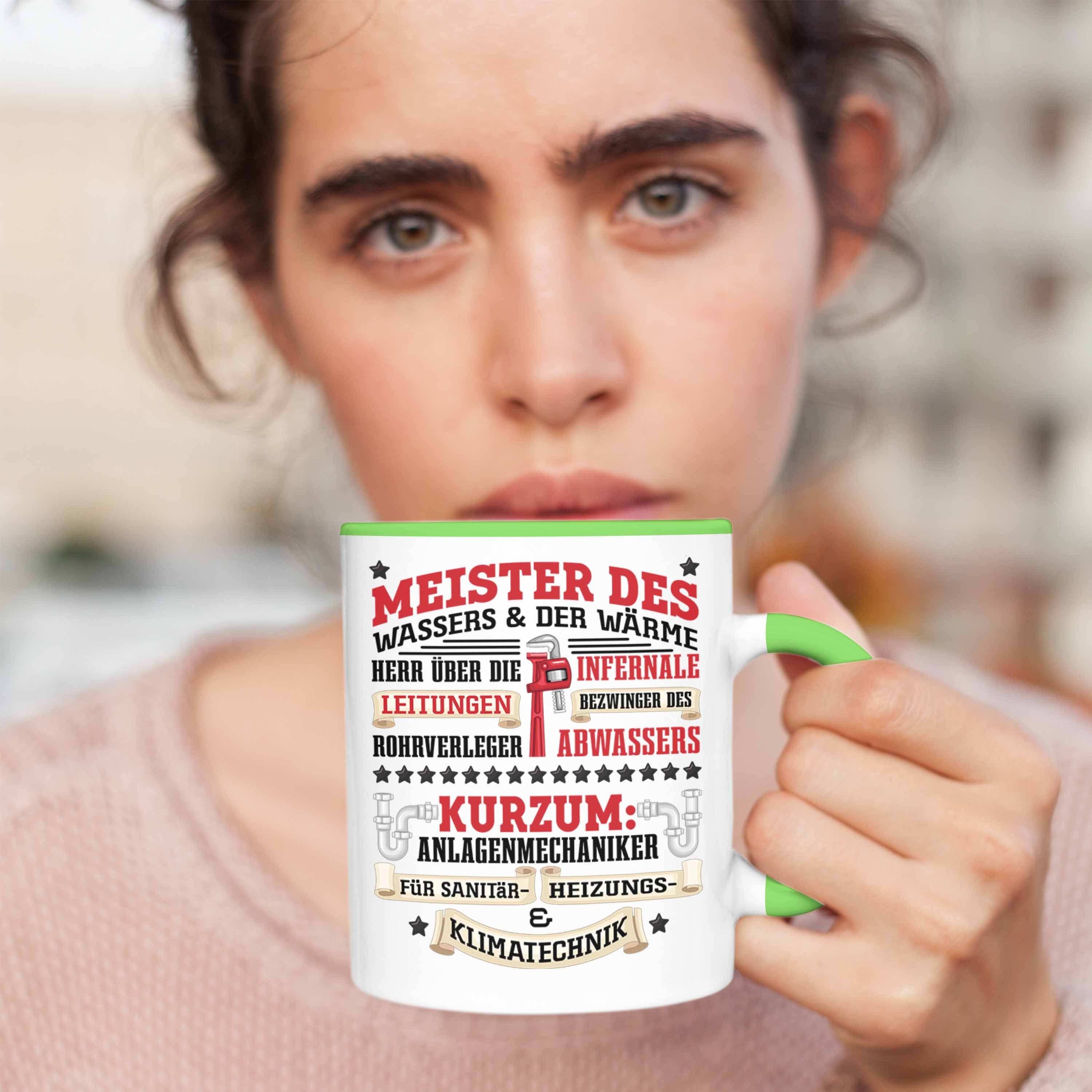 Trendation Tasse Anlagemechaniker Heizungsbauer Klempner Tasse Geschenk Spruch Männer K