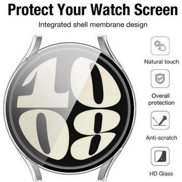 SmartUP Smartwatch-Hülle 2X Schutzhülle für Samsung Galaxy Watch 6 40mm / 44mm Schutzglas
