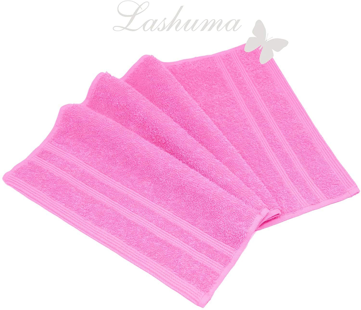 Lashuma Gästehandtücher 30x50 Frottee Rosa Lotus (4-St), rosa Handtücher cm London, kleine