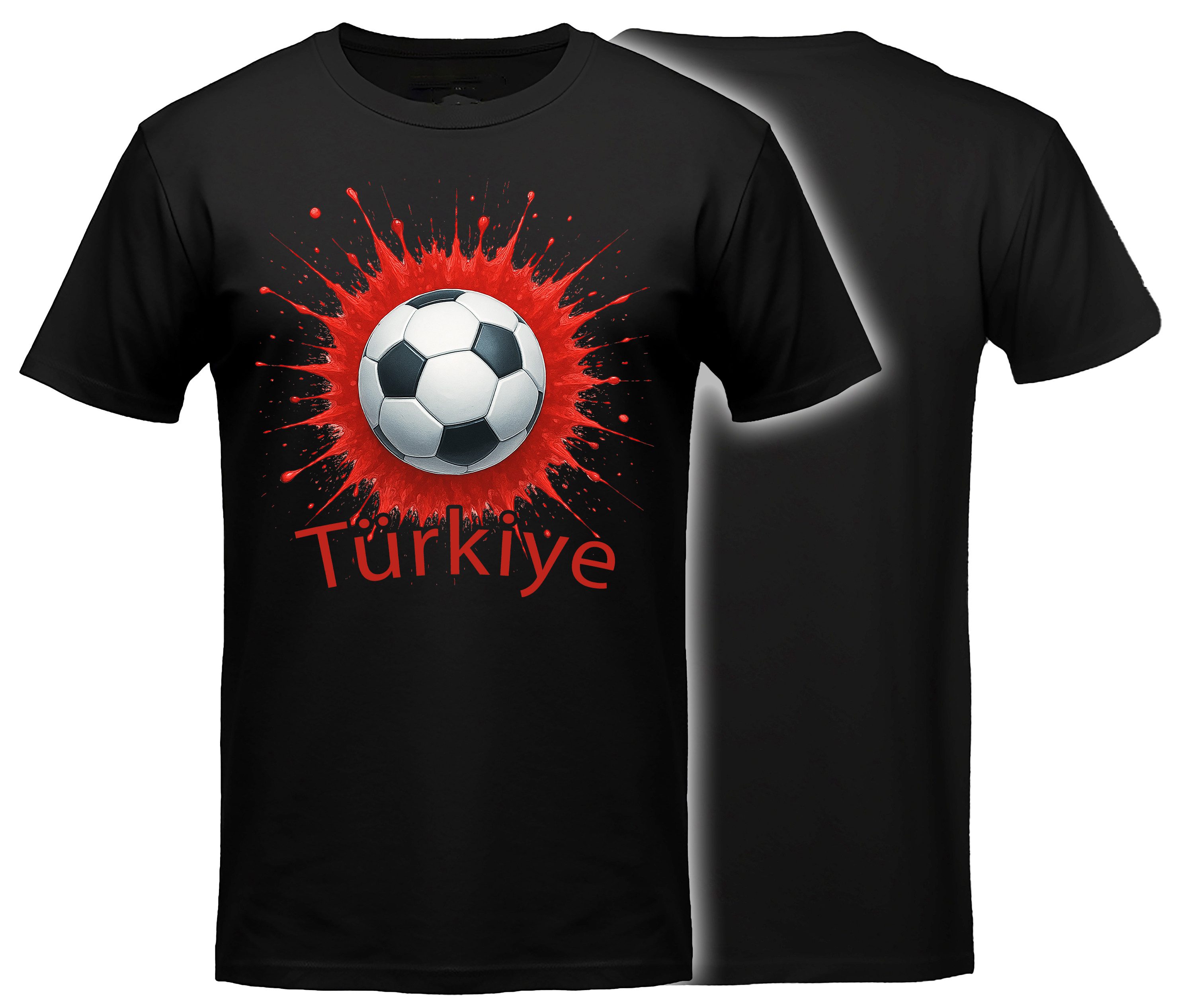 MyDesign24 T-Shirt Fussball Shirt - WM T-Shirt schwarz Herren und Damen Fussball kurzarm Türkei Fan-Shirt i690