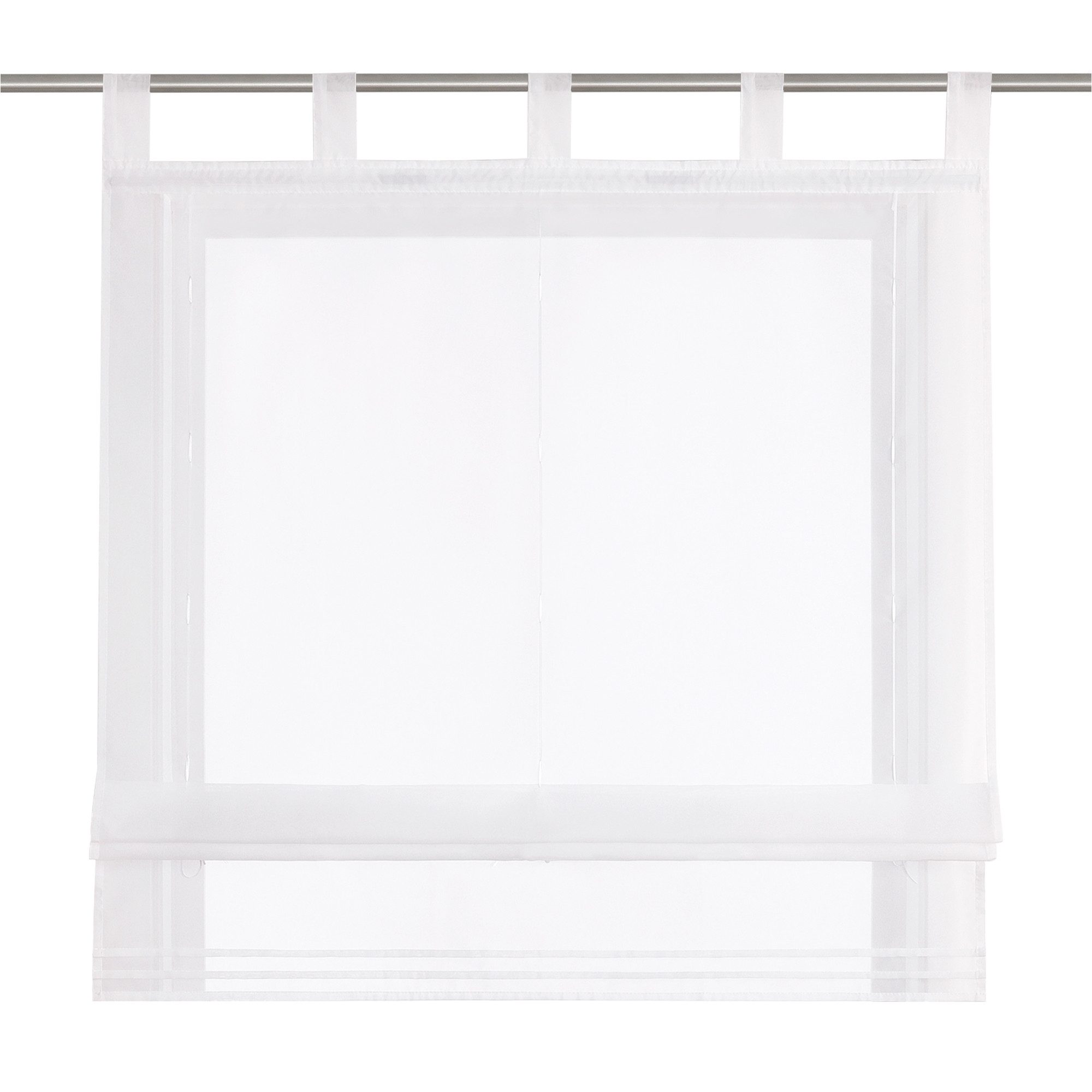 Joyswahl Raffrollo, mit Schlaufen, Küche Modern Voile Uni Schlaufenrollo günstig online kaufen