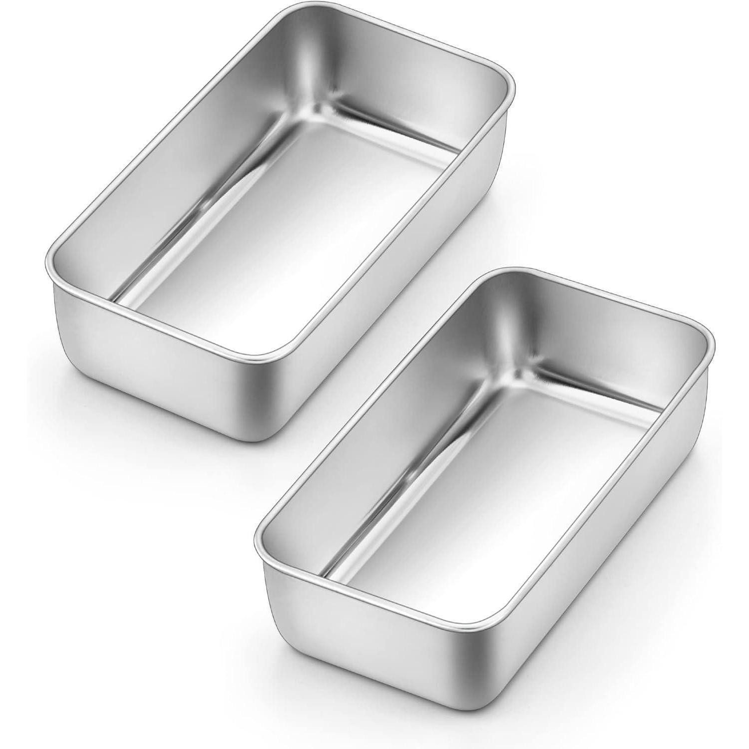 LuxusKollektion Kastenform Edelstahl Brotbackform 2er Set für Saftige Brot/Kuchen 23,5 x 12,6 x 6