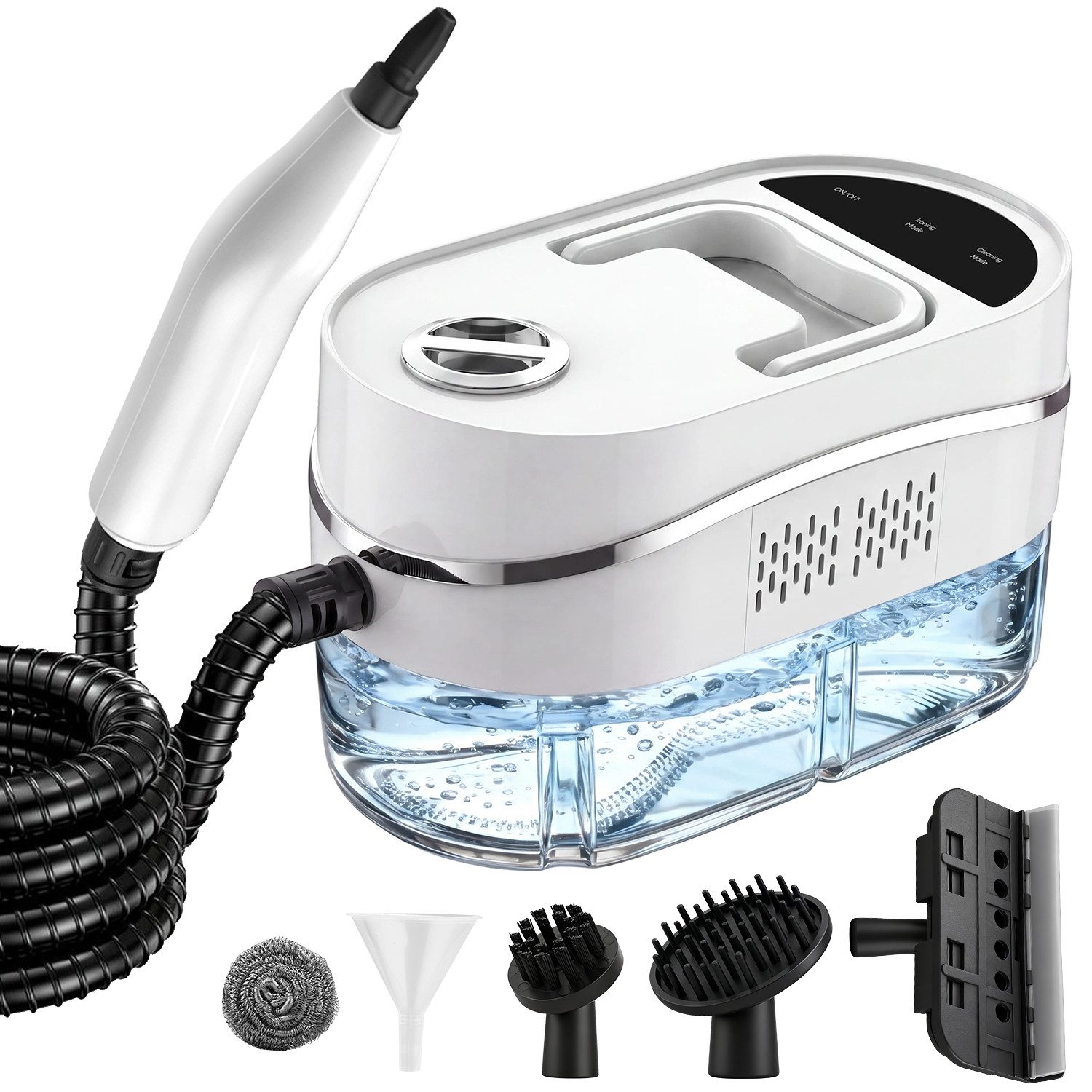 CkeyiN Pro Dampfreiniger Handdampfreiniger,1200 ml Tank,Küchenreiniger,Tragbarer Reiniger, 1500 W, mit 8 Aufsätzen,für Boden, Küche, Fenstern,Badezimmern, Autos