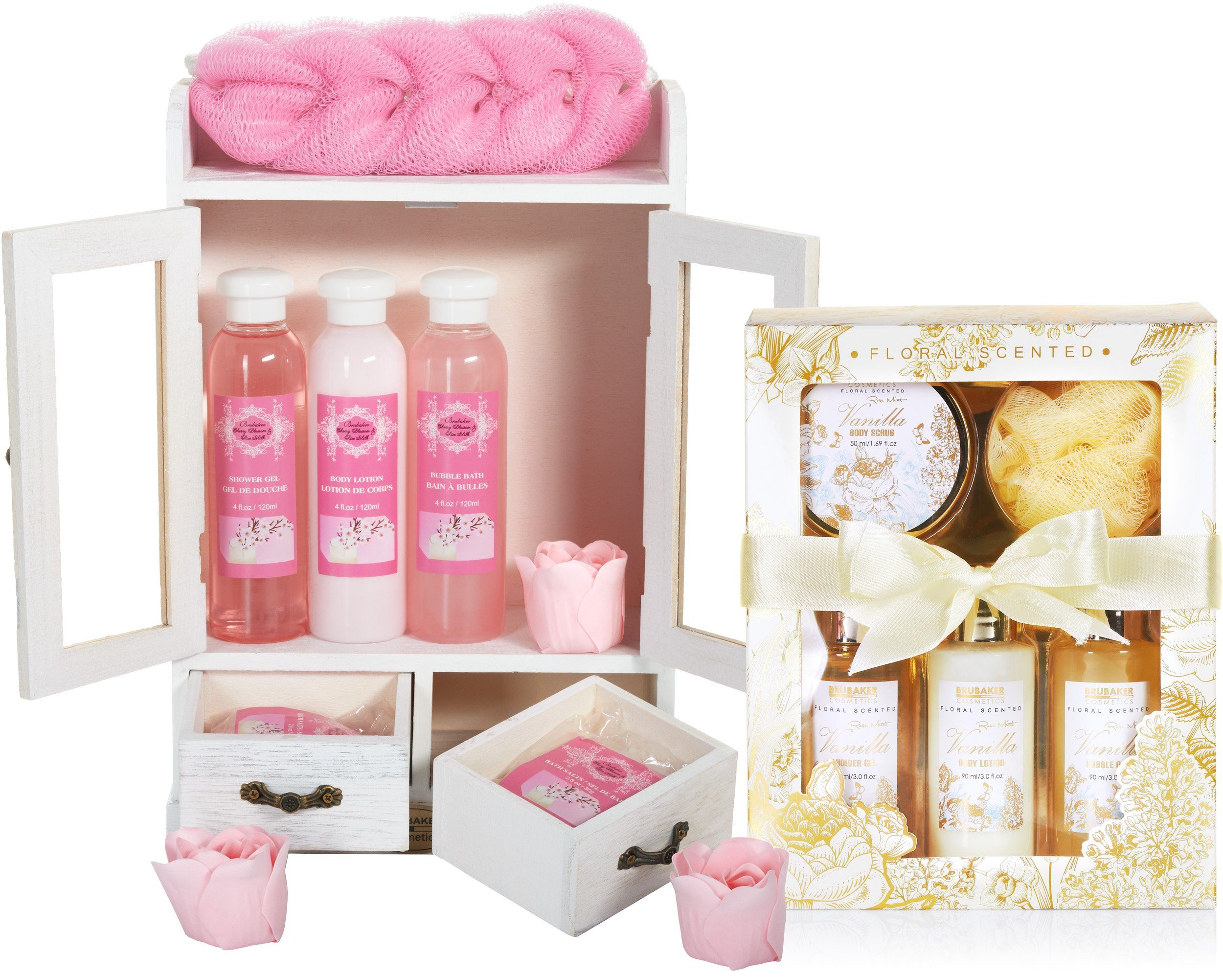 Pflege-Geschenkset 2 in 1 Pflegeset Kirschblüte & Vanilla Rose Minze - Wellness Set