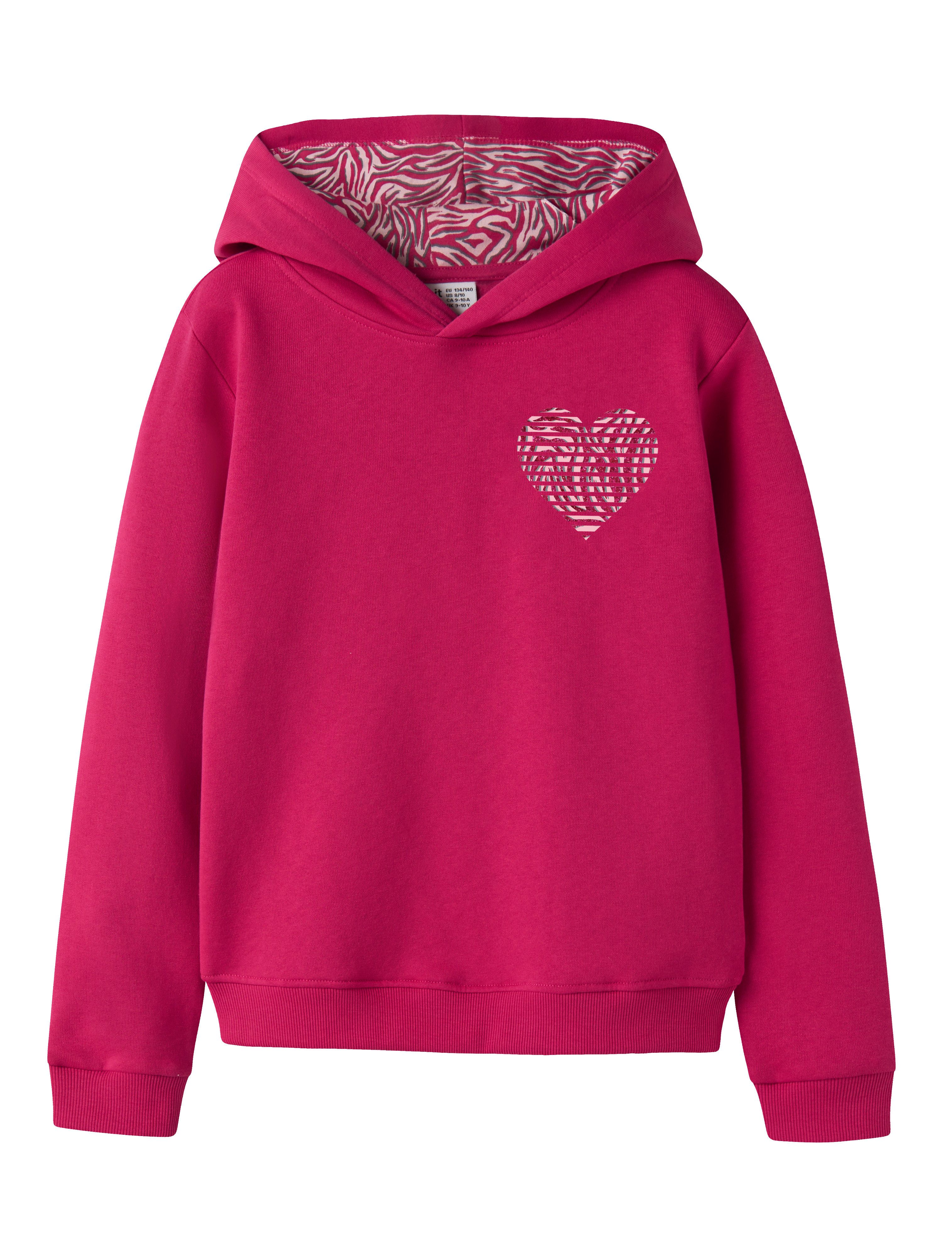 Name It Kapuzensweatshirt NKFONELLA LS SWE WH BRU BOX PS Baumwollmischung, regular fit