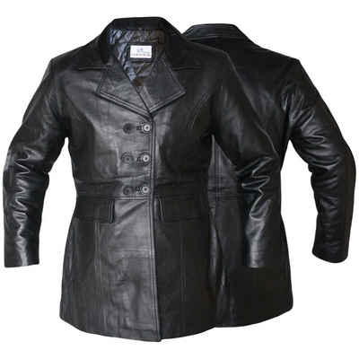 German Wear Ledermantel Trend 427J Black Damen Ledermantel Jacke aus Lamm Nappa Leder Schwarz
