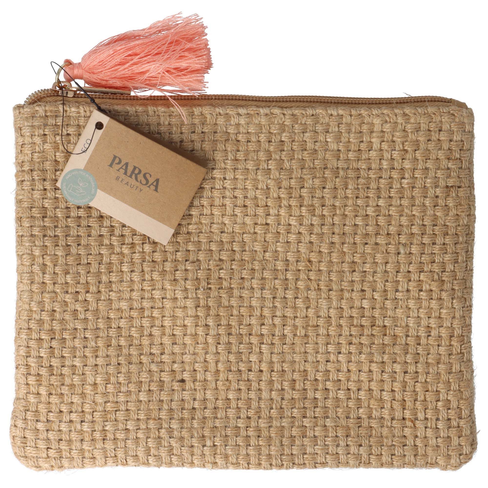 PARSA Beauty Kulturbeutel Kosmetiktasche Jute