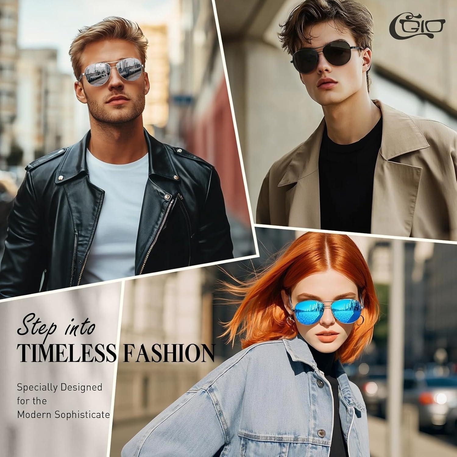 LuxusKollektion Pilotenbrille Sonnenbrille Herren Pilotenbrille polarisiert UV400 CAT3 Schwarz Grau
