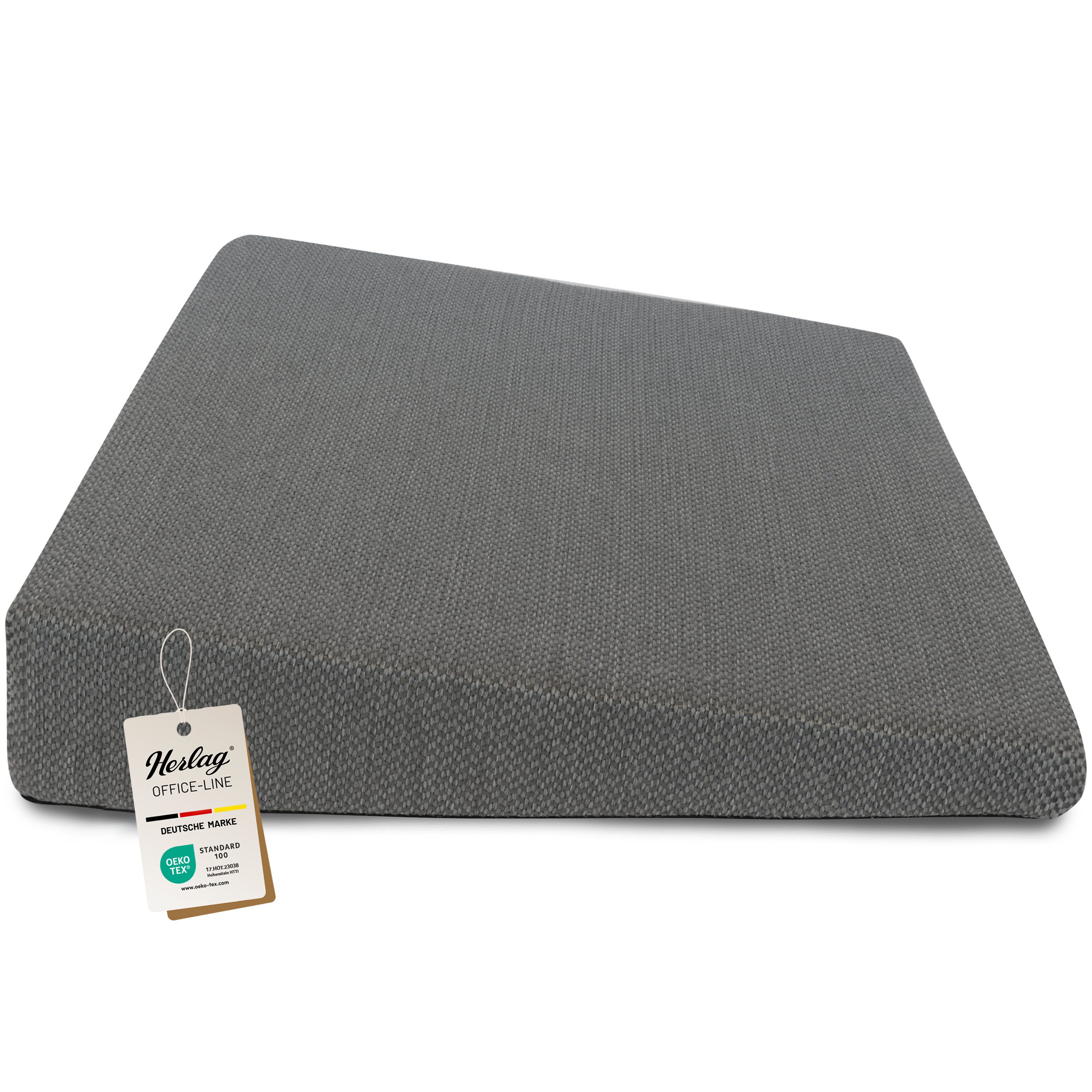 Herlag Keilkissen Stella, Ergonomisches Sitzkeilkissen 33x37x7/2cm Waschbarer Bezug