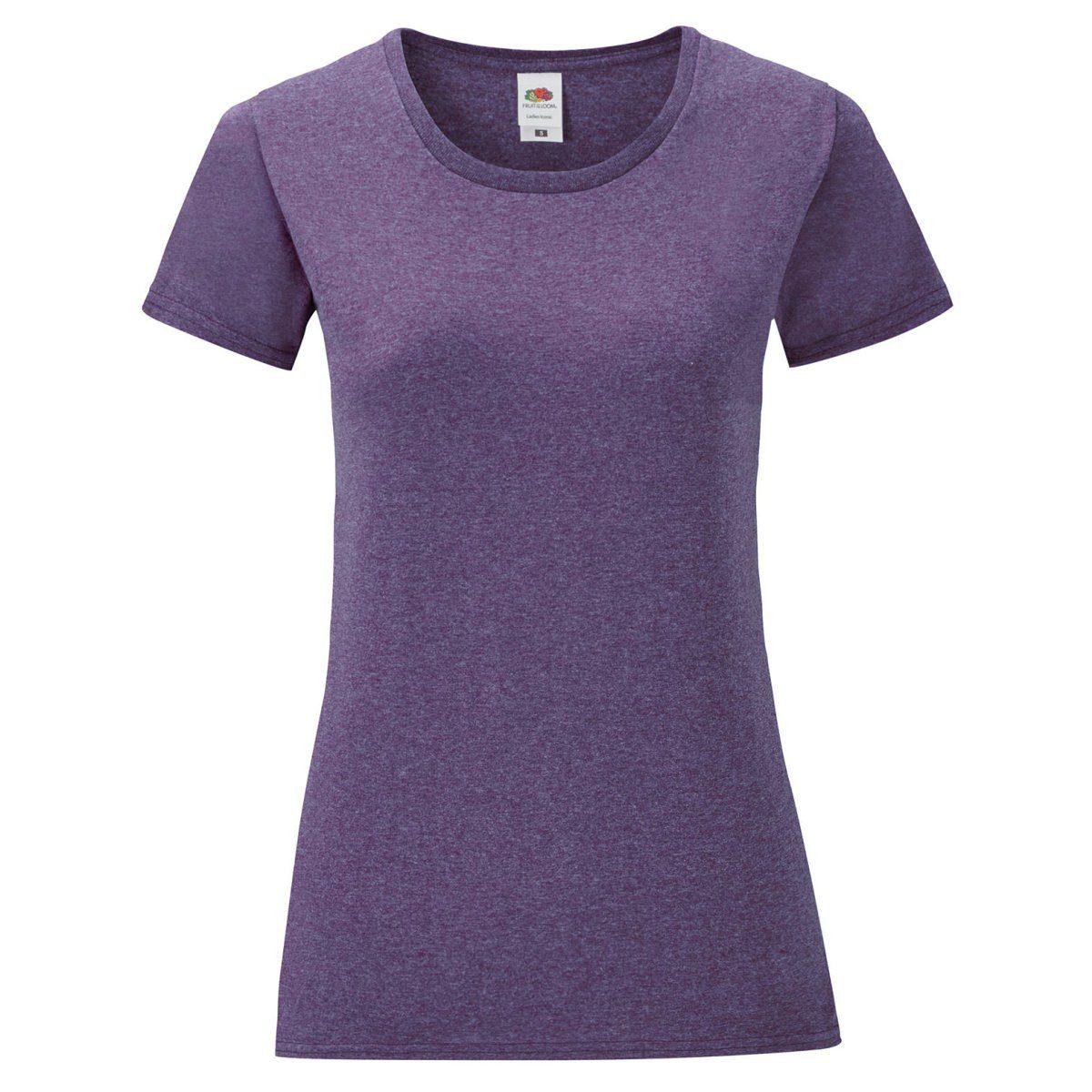 Fruit of the Loom Rundhalsshirt Ladies Iconic 150 T-Shirt violett meliert | Rundhalsshirts