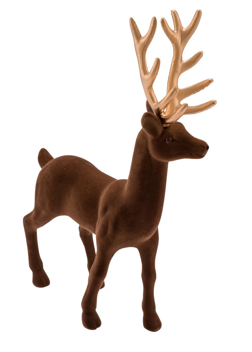 Gehlmann Weihnachtsfigur Hirsch, Samt, verschiedene Farben und Größen erhältlich braun-gold