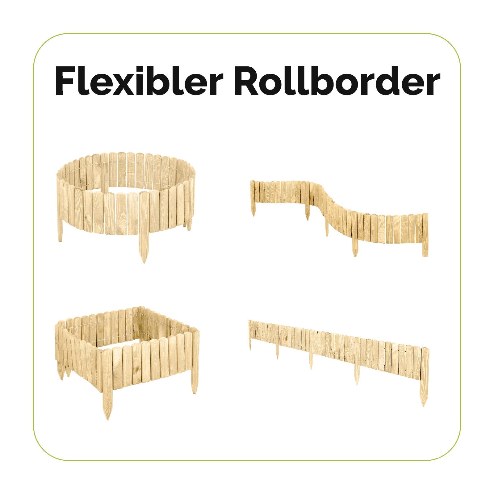 Garronda Rasenkante Beeteinfassung Holz Rollzaun Flexibler günstig online kaufen