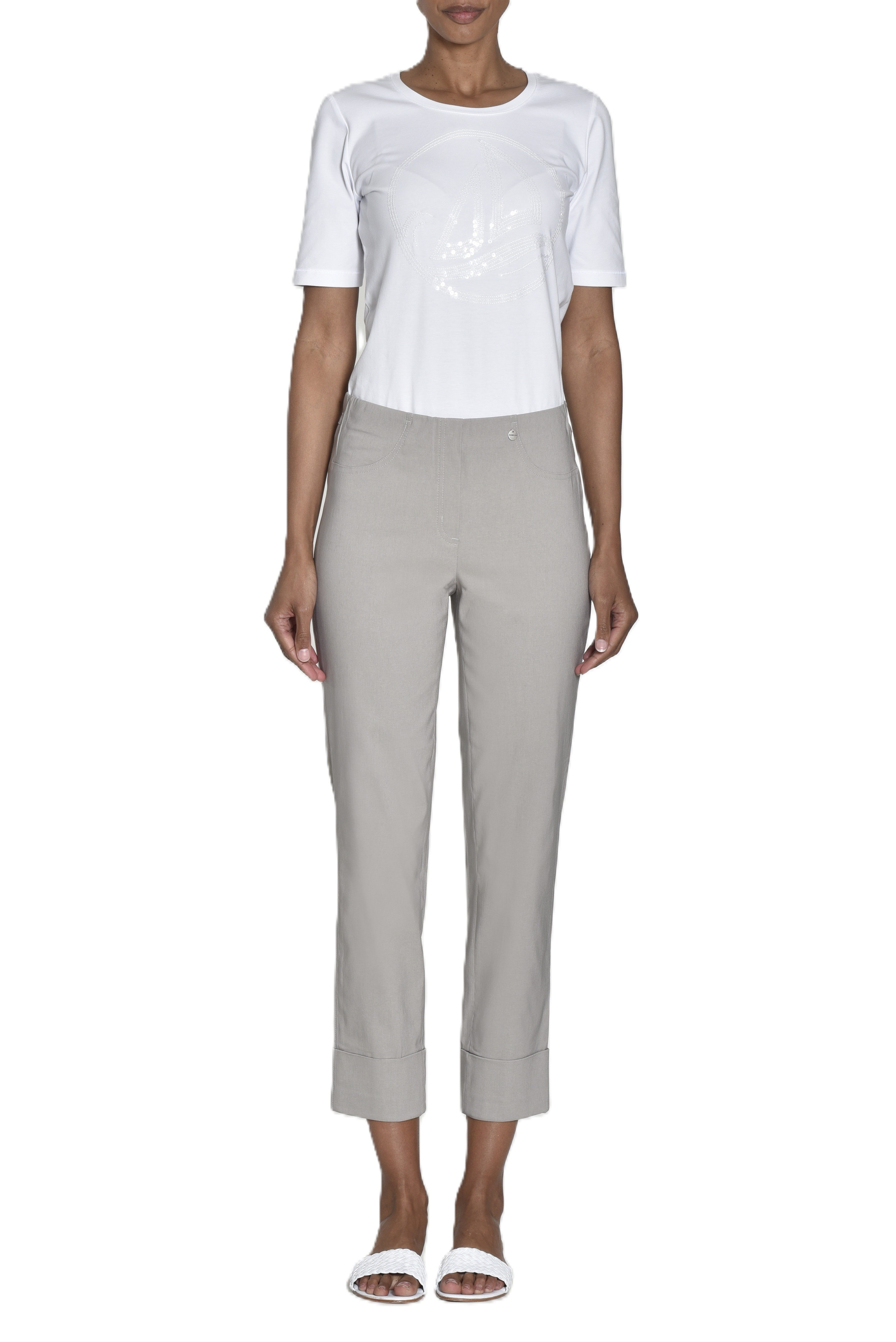 ROBELL Stoffhose Damen Style BELLA 7/8 Bengaline Sommerhose extrem bequem