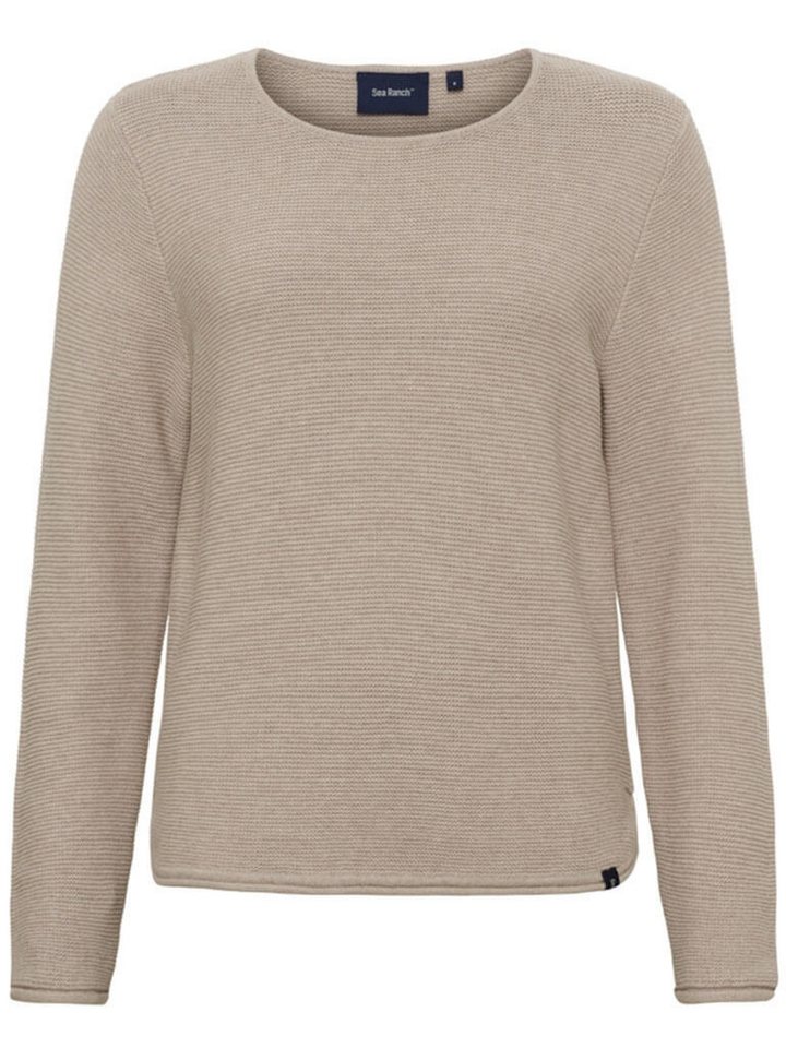Sea Ranch Rundhalspullover Damen Pullover Edy U-Boot-Ausschnitt - Strickpullover Baumwolle Feiner Baumwollstrick, Gerollte Ärmelabschlüsse, Saumabschluss gerollt