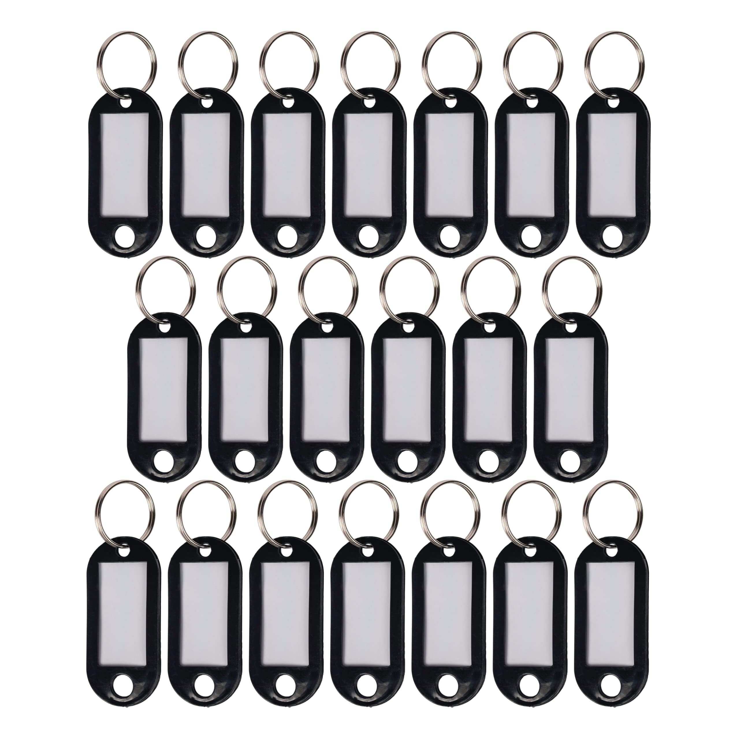 WINTEX Schlüsselanhänger Schwarze Schlüsselanhänger mit Wintex Etiketten beschriftbar 20x 