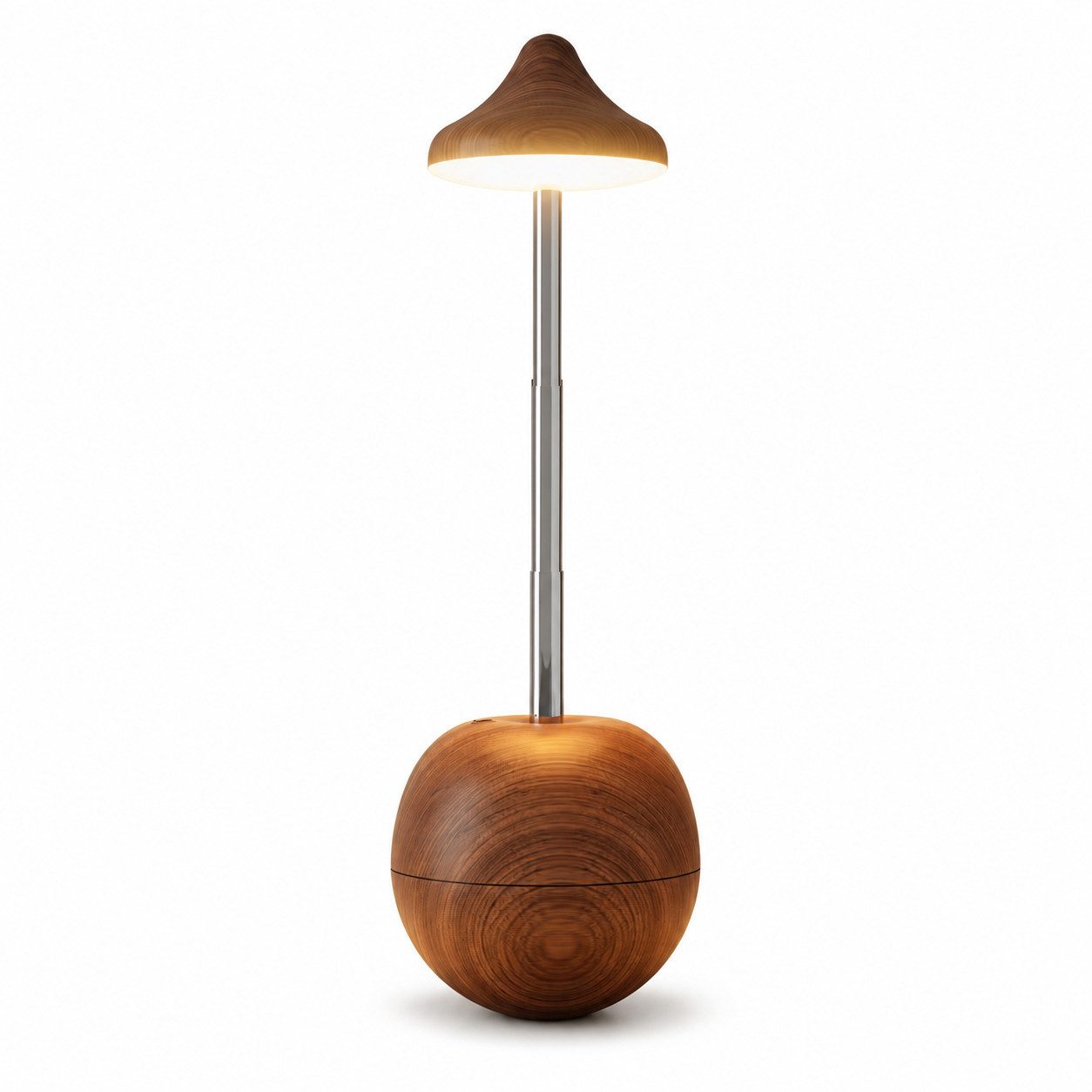 Tekoo LED Nachttischlampe LED Tischleuchte Walnuss-Optik Akku dimmbar RGB Nachttischlampe Holz, LED fest integriert, Warmweiß, Neutralweiß, Kaltweiß, RGB, RGB-Farbwechsel, dimmbar, teleskopierbar, Stehaufmännchen-Funktion