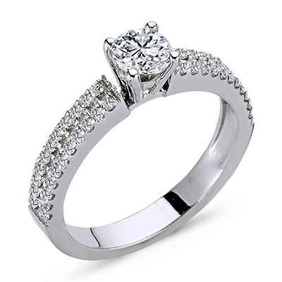 EinStein Diamant Verlobungsring Diamant Solitär Ring 0,80 Carat Meisterstück 14 Karat Weißgold, Diamant