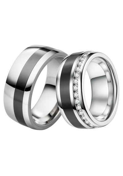 DOOSTI Trauring Ювелірні вироби Geschenk Edelstahl Trauring Ehering Partnerring LIEBE, Made in Germany - wahlweise mit oder ohne Zirkonia