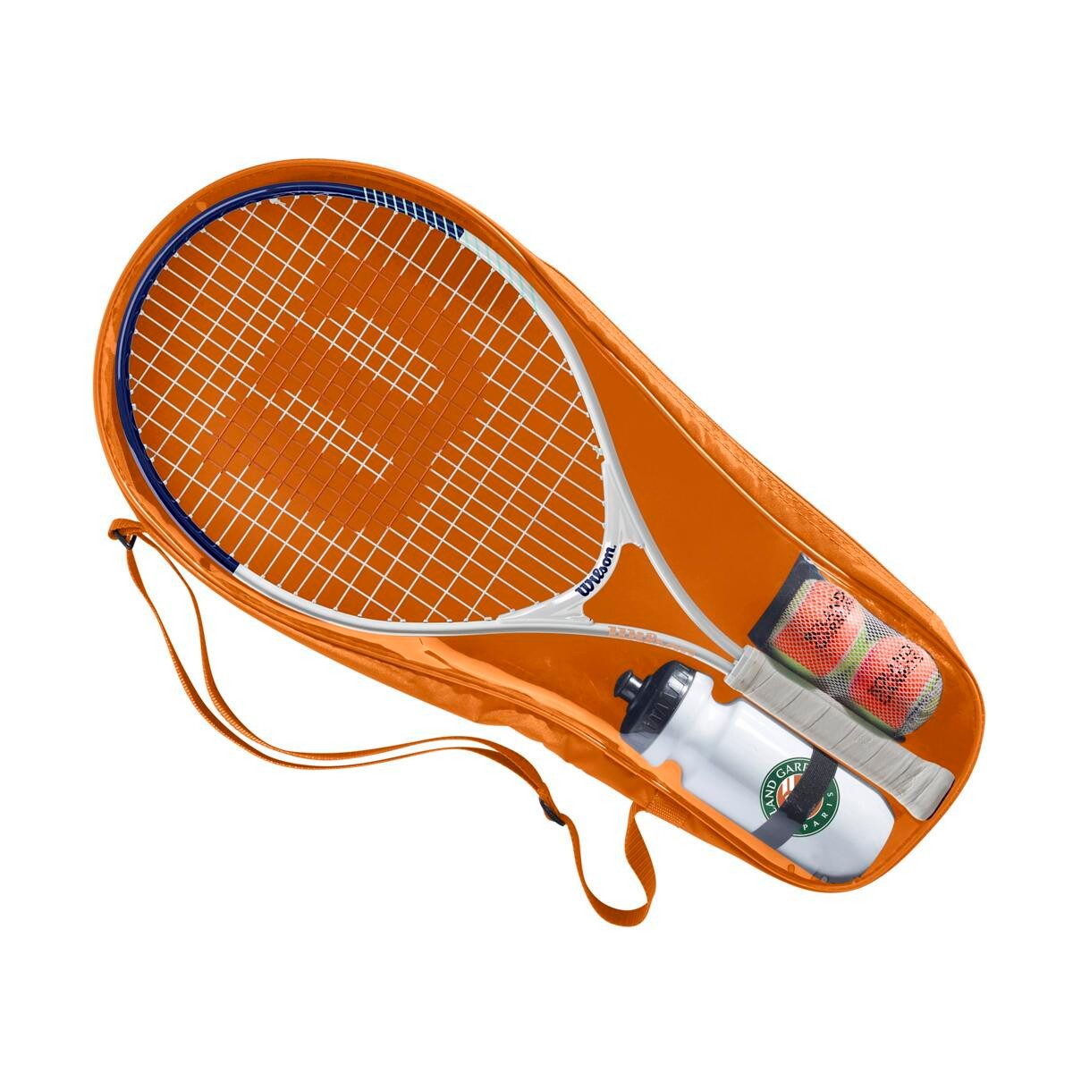 Tennisschläger Roland Garros 23in (1x Schläger 7-10 Jahre + 1x Flasche + 2x Bälle)