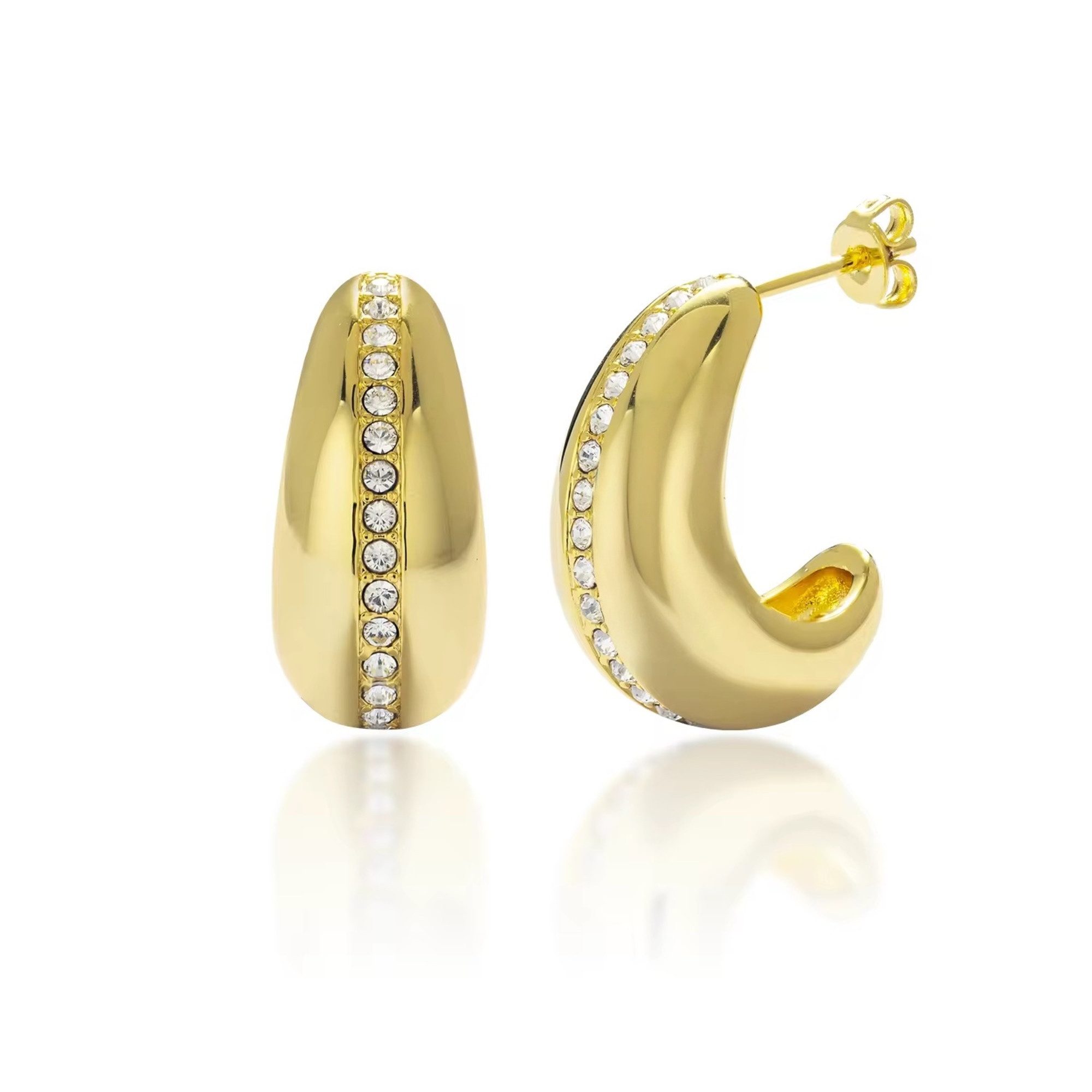 ROUGEMONT Paar Creolen Statement Creolen Ohrringe Ear Drops wasserfest, Wasserfest