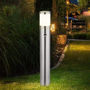 etc-shop Pollerleuchte, Leuchtmittel nicht inklusive, Stehleuchte Außenlampe Wegeleuchte Gartenlampe IP44 Sensor Edelstahl