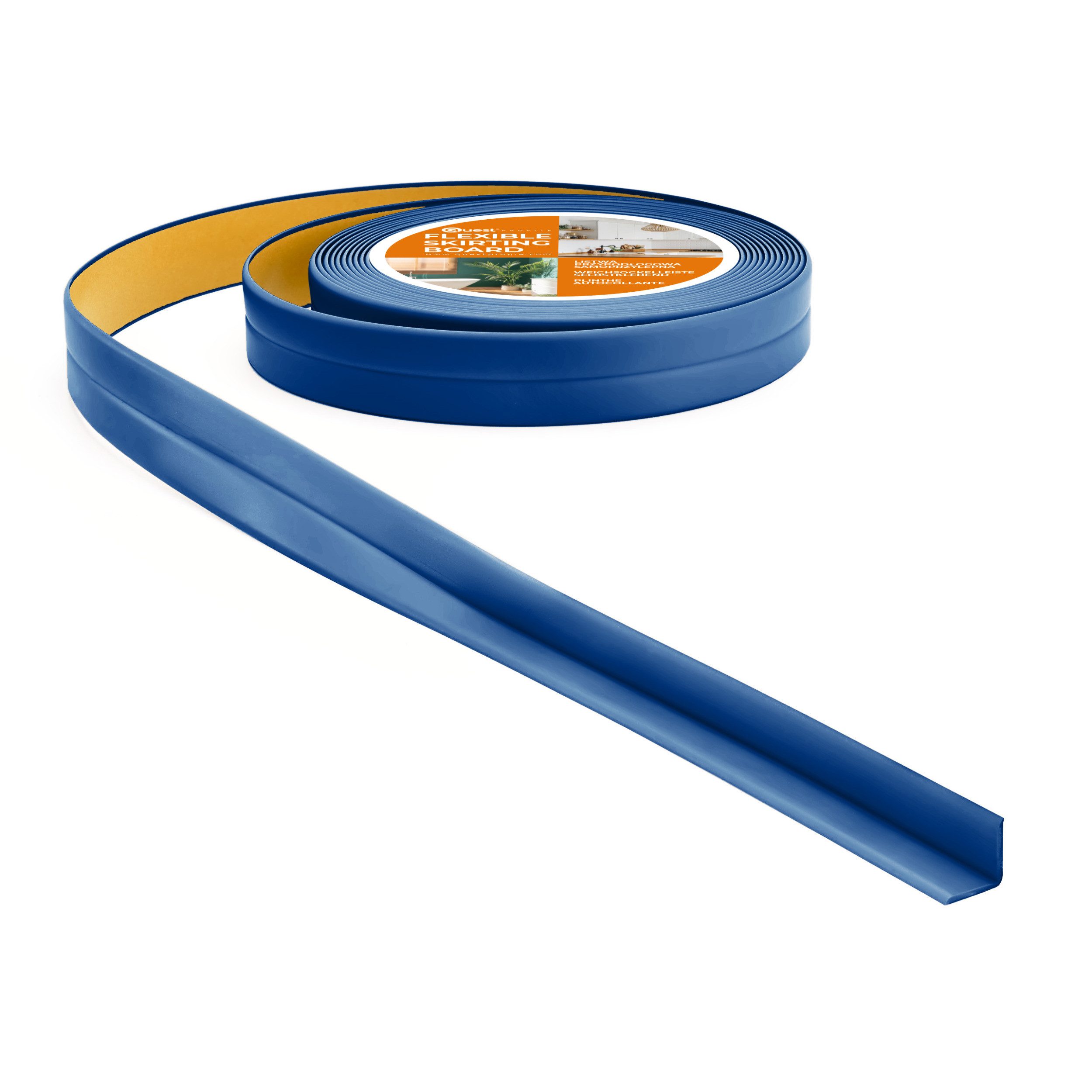 Quest Sockelleiste Weichsockelleiste Selbstklebend 10x10 mm, L: 500 cm, H: 1,00 cm, Packung, 1-St., wasserfest, UV-beständig, für Küche & Bad