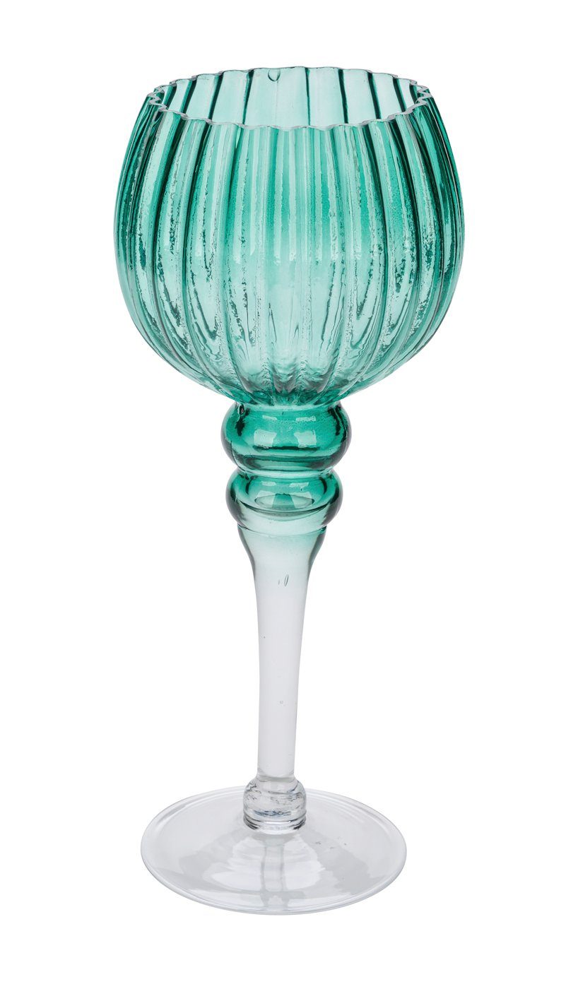 Gehlmann Deko-Glas Neu Glaskelch, geriffelt, handgefertigt, "Germany", verschiedene Farben und Größen, handgefertigt