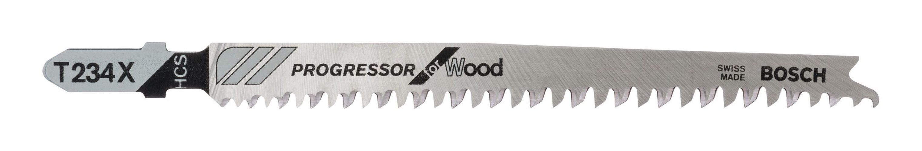 BOSCH Stichsägeblatt (100 Stück), T 234 X Progressor for Wood - 100er-Pack