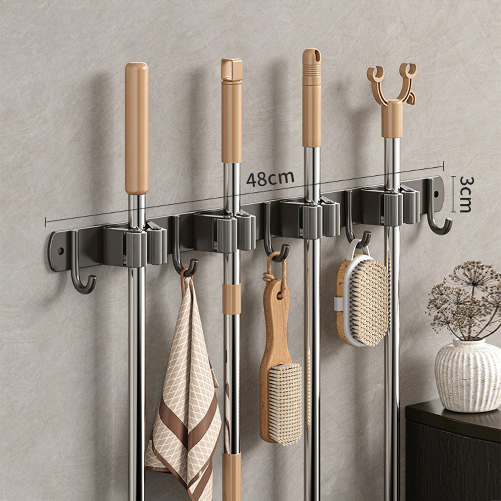 Fanttik Wandhaken Besenhalterung Wand mit 4 Halter und 5 Haken Gartengeräte günstig online kaufen