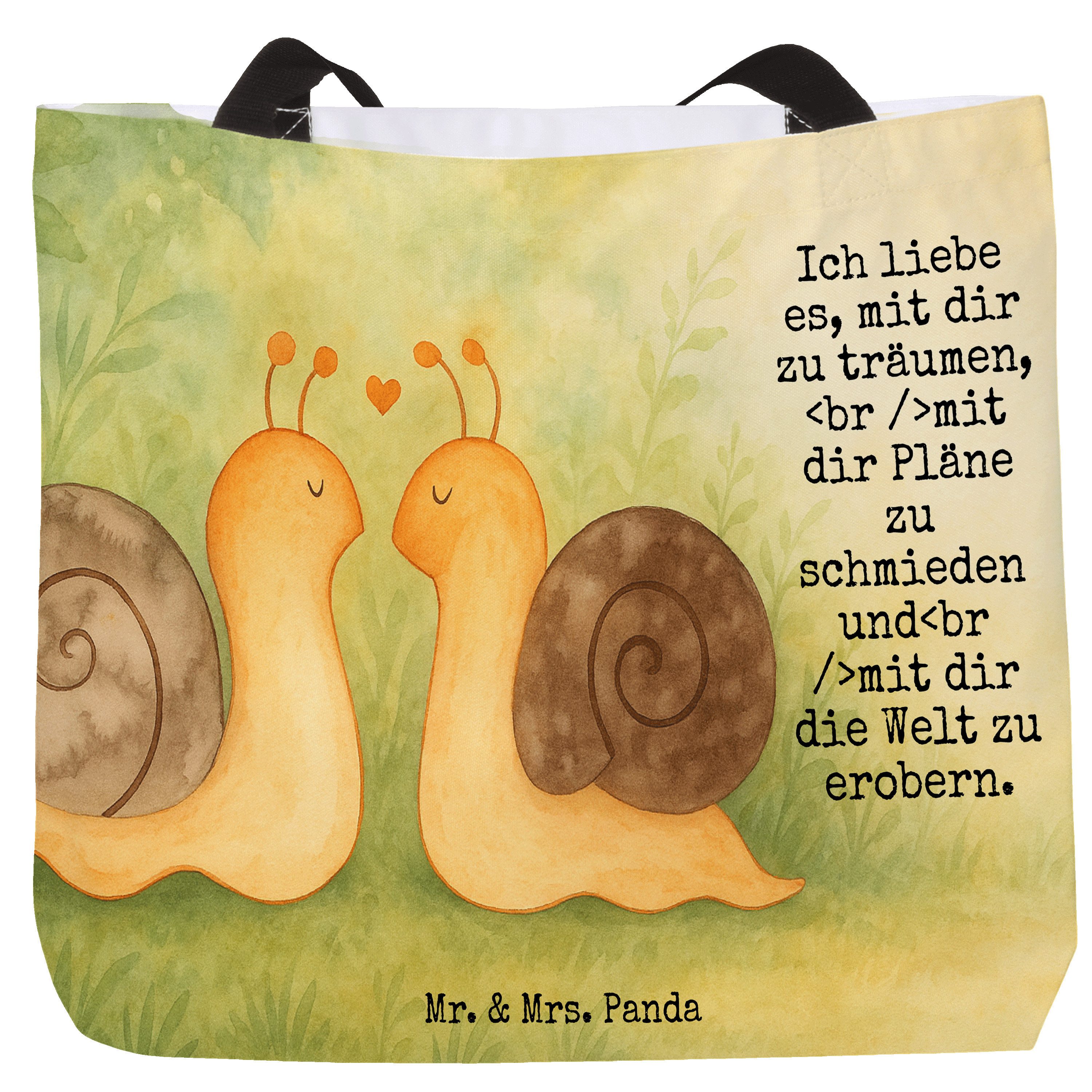 Shopper Schnecken Liebe Design, Tote Bag, Weiß, Freundin, Tasche, Bag, Ehe, T