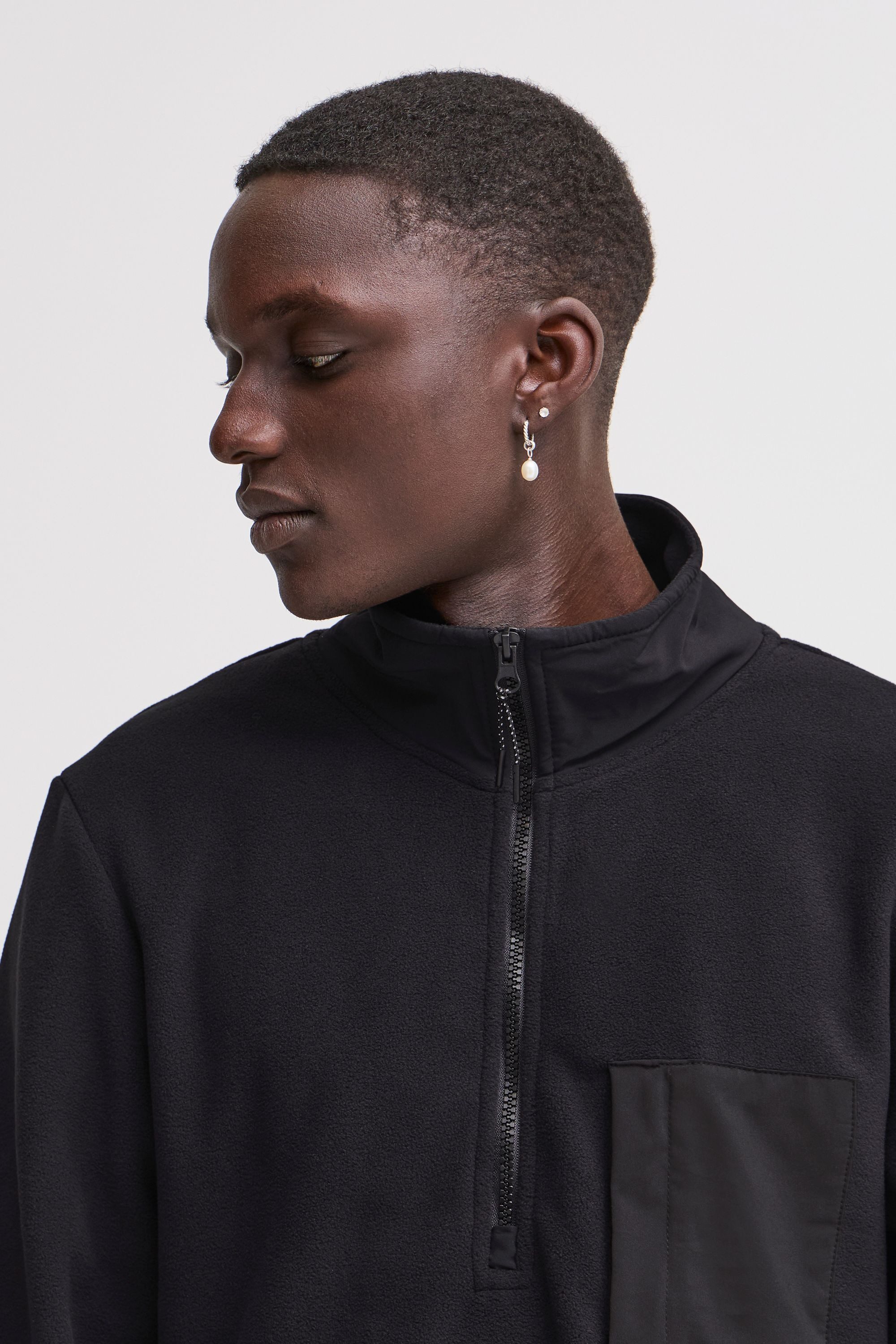 Blend Cardigan BHBROOKS Sweatshirt halfzipp Gemütlicher Fleecepullover mit Reißverschluss und Taschen