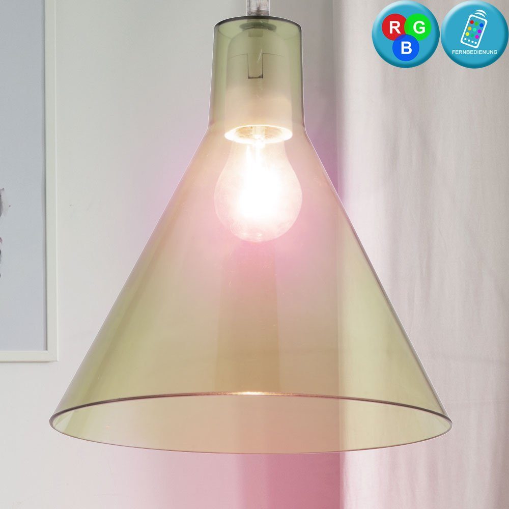 etc-shop LED Pendelleuchte, Leuchtmittel inklusive, Warmweiß, Farbwechsel, Pendel Leuchte Esszimmer Decken Hänge Küchen Strahler