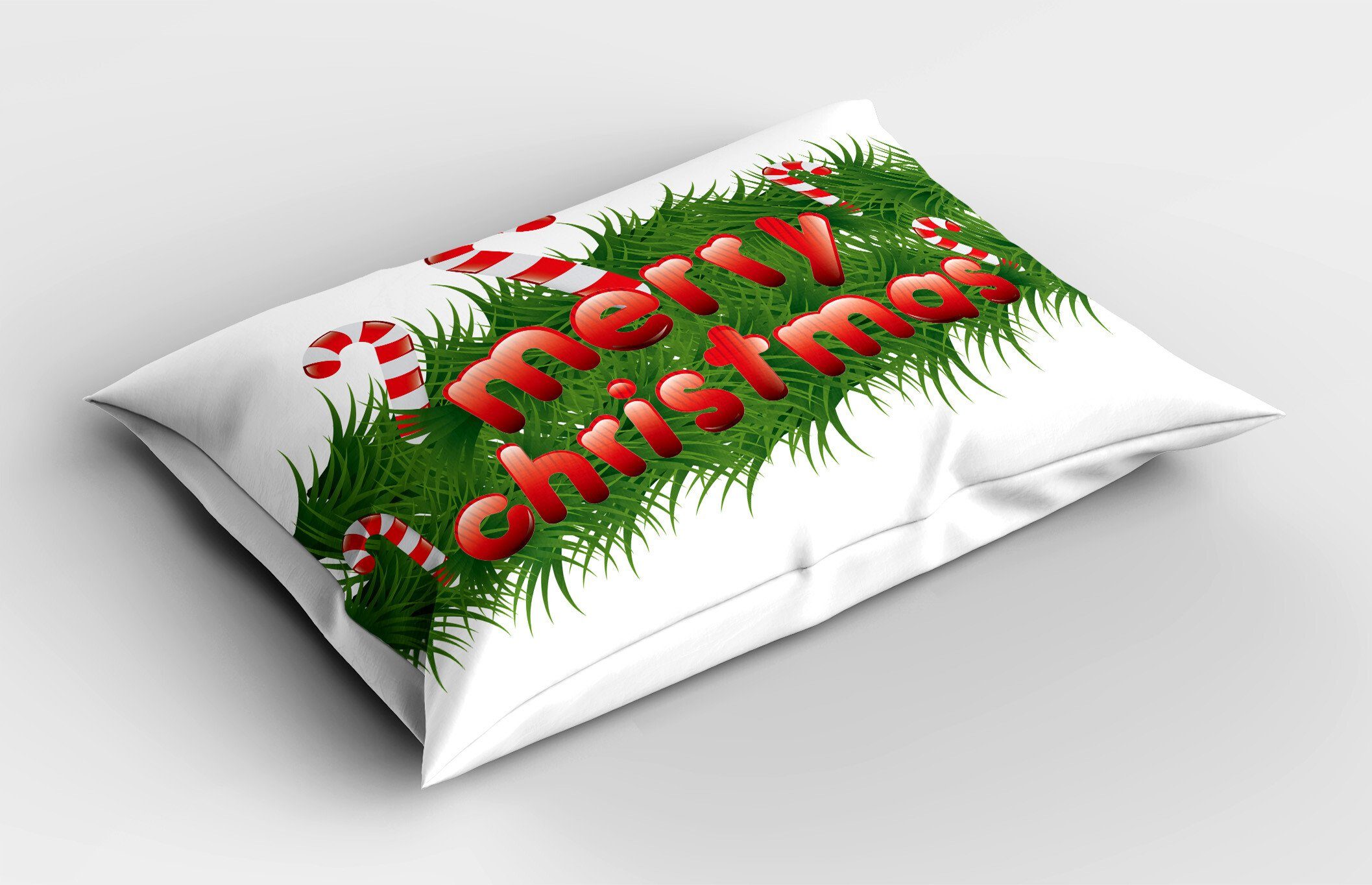Abakuhaus Kissenbezug, Weihnachten Size Dekorativer Canes Garland Gedruckter Candy Stück), King Standard Kissenbezüge (1