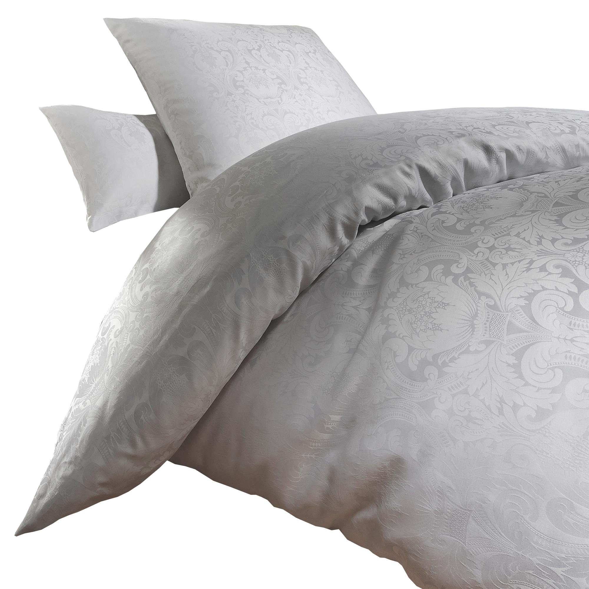 Bettwäsche Florenz in Gr. 135x200, 155x220 oder 200x200 cm, Curt Bauer, Mako-Brokat-Damast, 2 teilig, Bettwäsche aus Baumwolle, klassische Bettwäsche mit Ornamenten