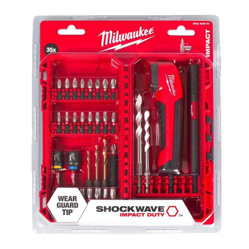 Milwaukee Bohrer- und Bit-Set Milwaukee Zubehör-Set 35-teilig mit Schlagbits, Bohrern und