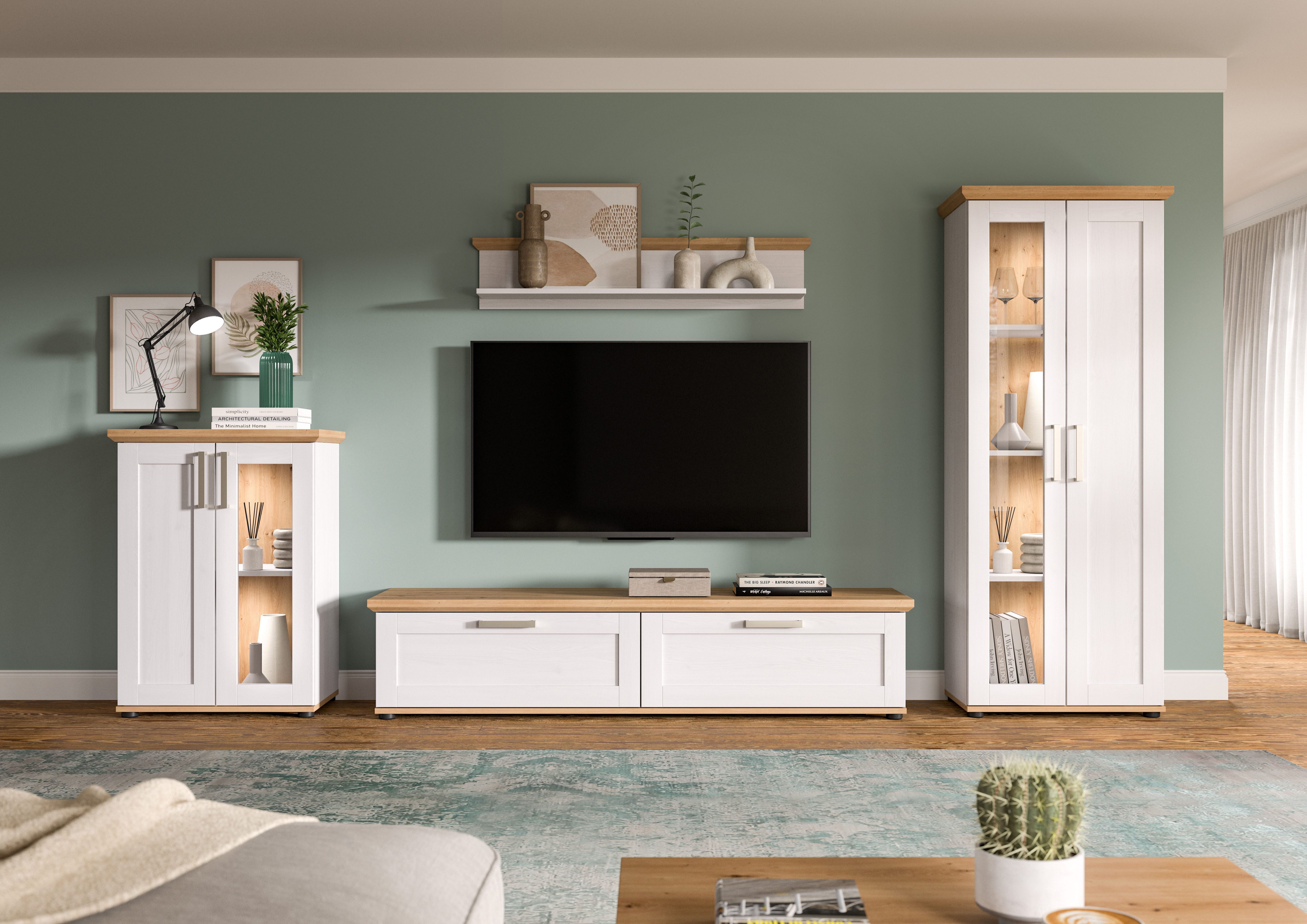 Home affaire Wohnwand Cosenza, (Set, 4-St), Cosenza, Breite: 336 cm,2xVitri günstig online kaufen